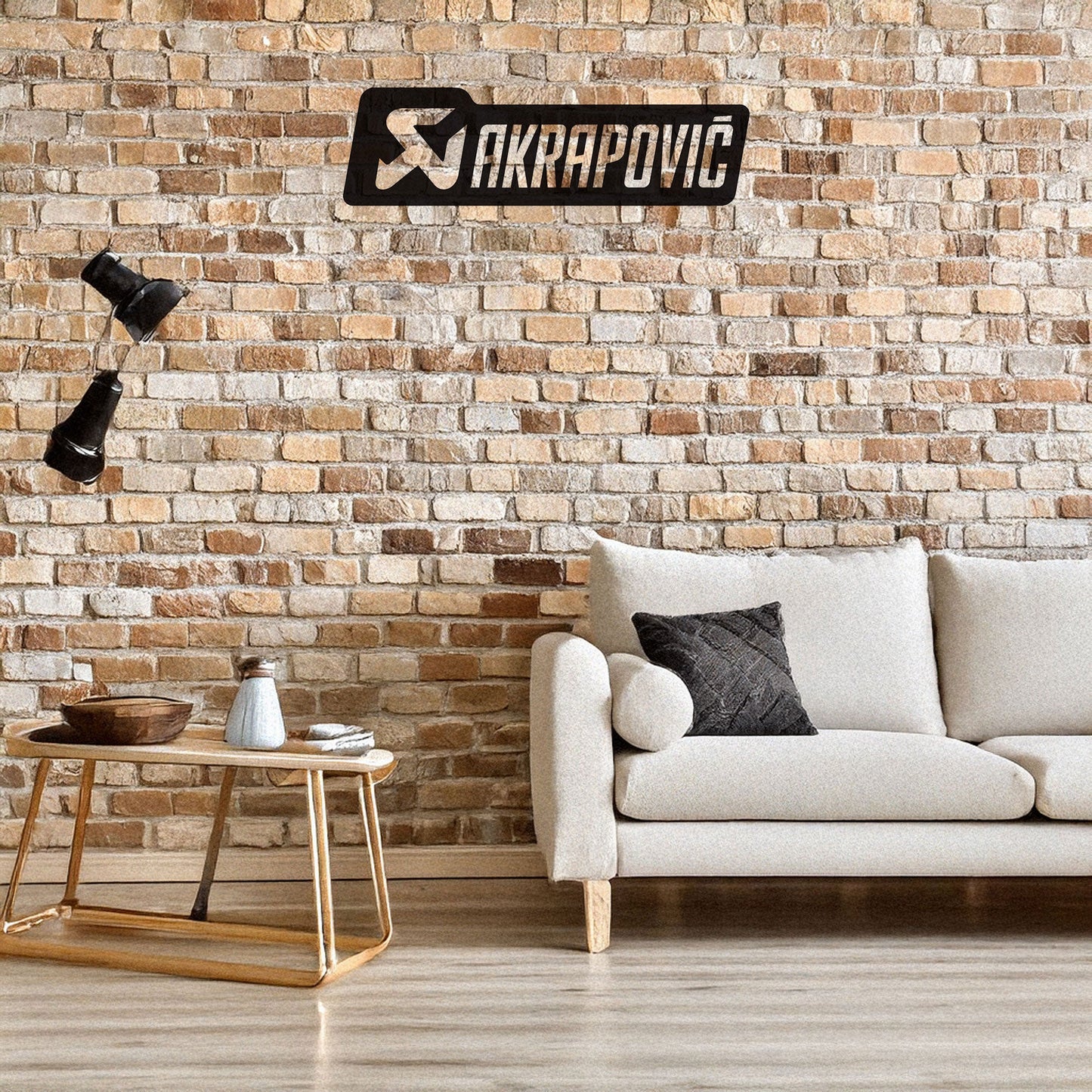 Laser Cut Metal Wall Decor, Akrapovic Logo Design, Black Motorcycle Brand Wall Art, Matte Black Garage Decor, Biker Gift