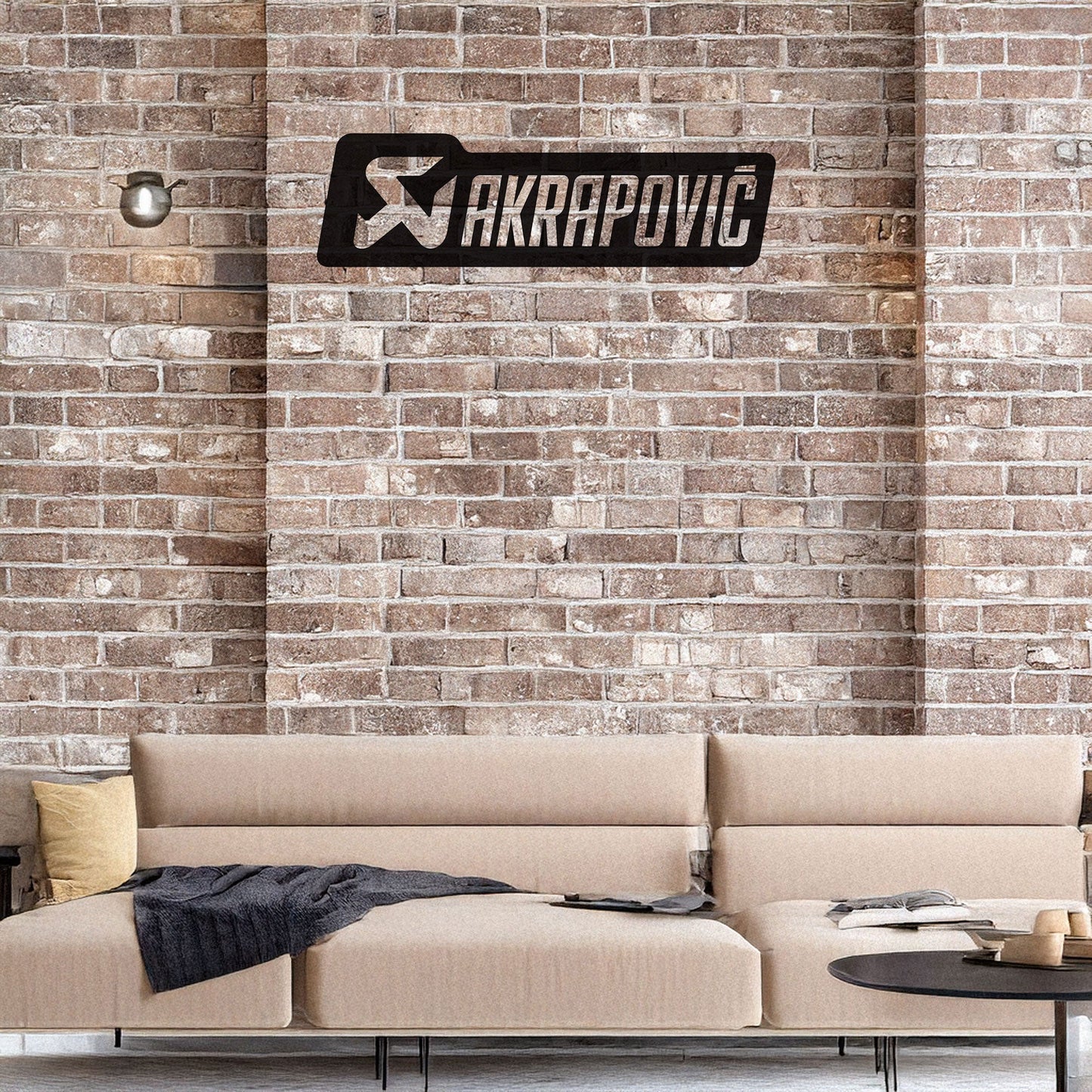 Laser Cut Metal Wall Decor, Akrapovic Logo Design, Black Motorcycle Brand Wall Art, Matte Black Garage Decor, Biker Gift