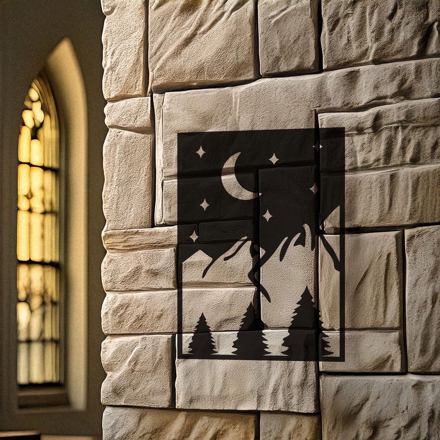 Laser Cut Metal Wall Decor, Sun Mountain Evening Design, Matte Black Nature Wall Art, Rustic Mountain Silhouette, Gift for Outdoor Lovers