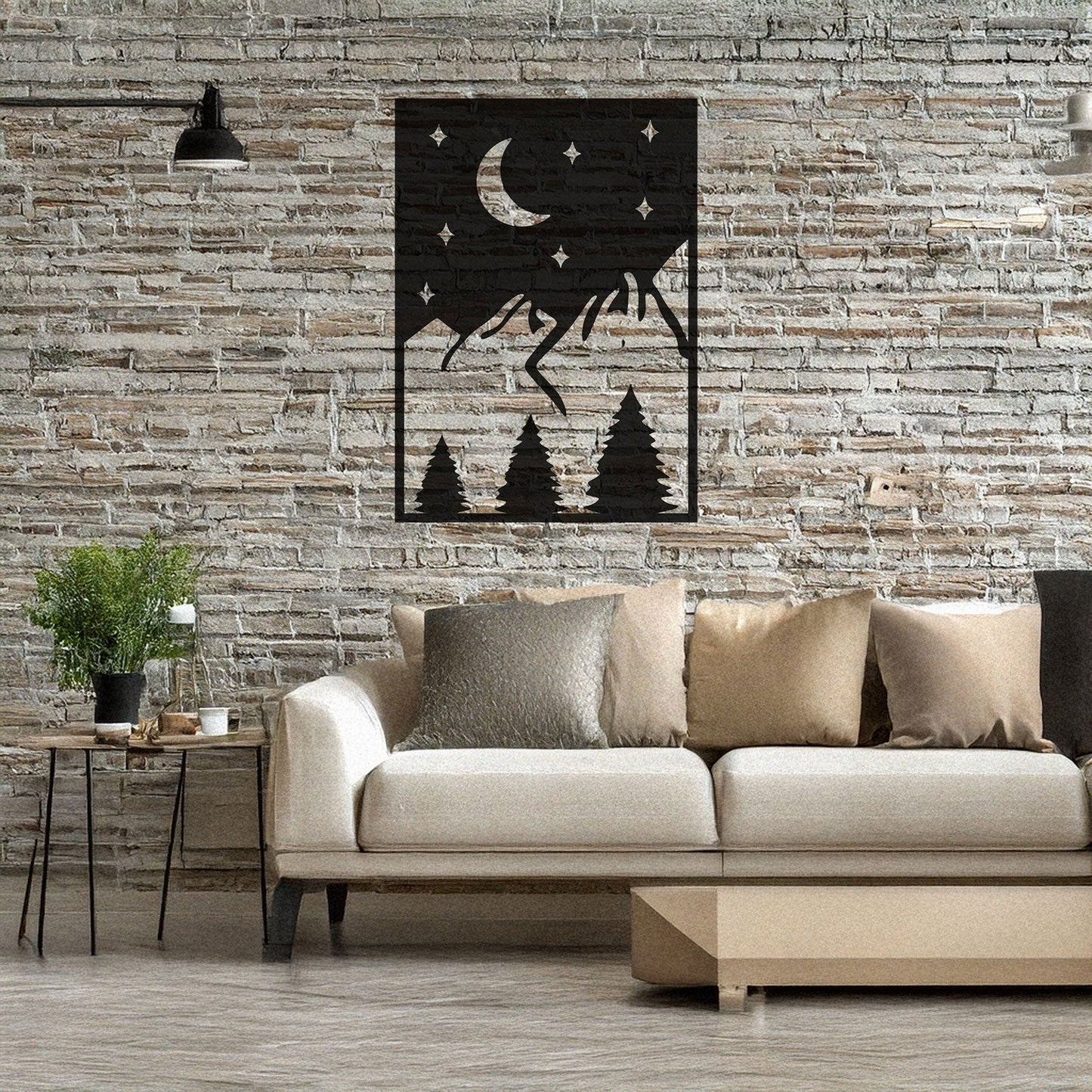 Laser Cut Metal Wall Decor, Sun Mountain Evening Design, Matte Black Nature Wall Art, Rustic Mountain Silhouette, Gift for Outdoor Lovers