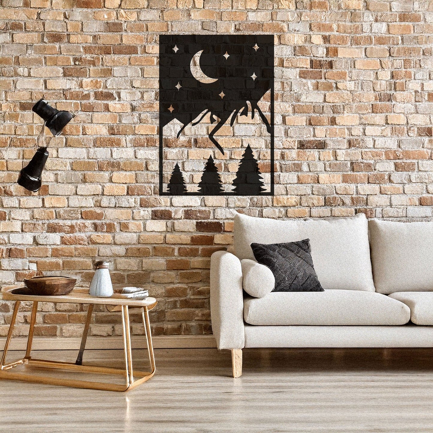 Laser Cut Metal Wall Decor, Sun Mountain Evening Design, Matte Black Nature Wall Art, Rustic Mountain Silhouette, Gift for Outdoor Lovers