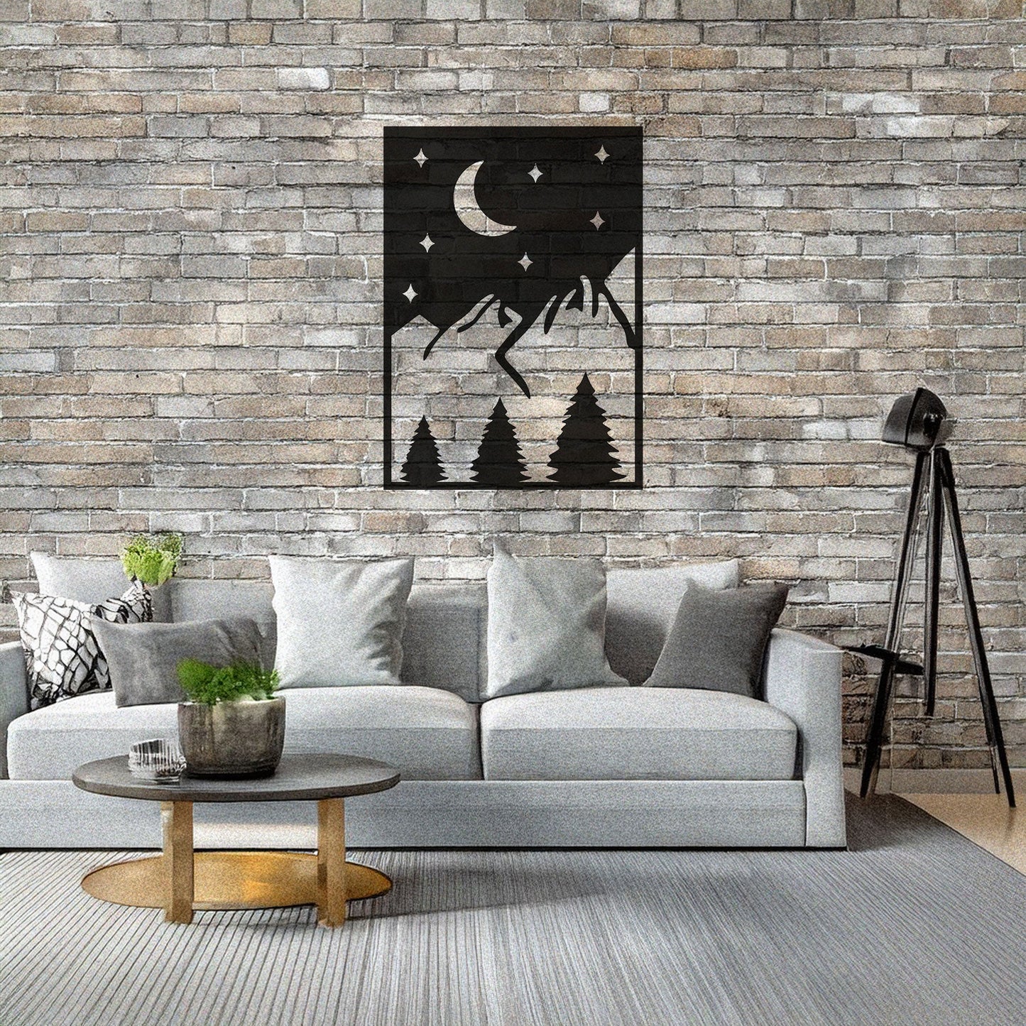 Laser Cut Metal Wall Decor, Sun Mountain Evening Design, Matte Black Nature Wall Art, Rustic Mountain Silhouette, Gift for Outdoor Lovers