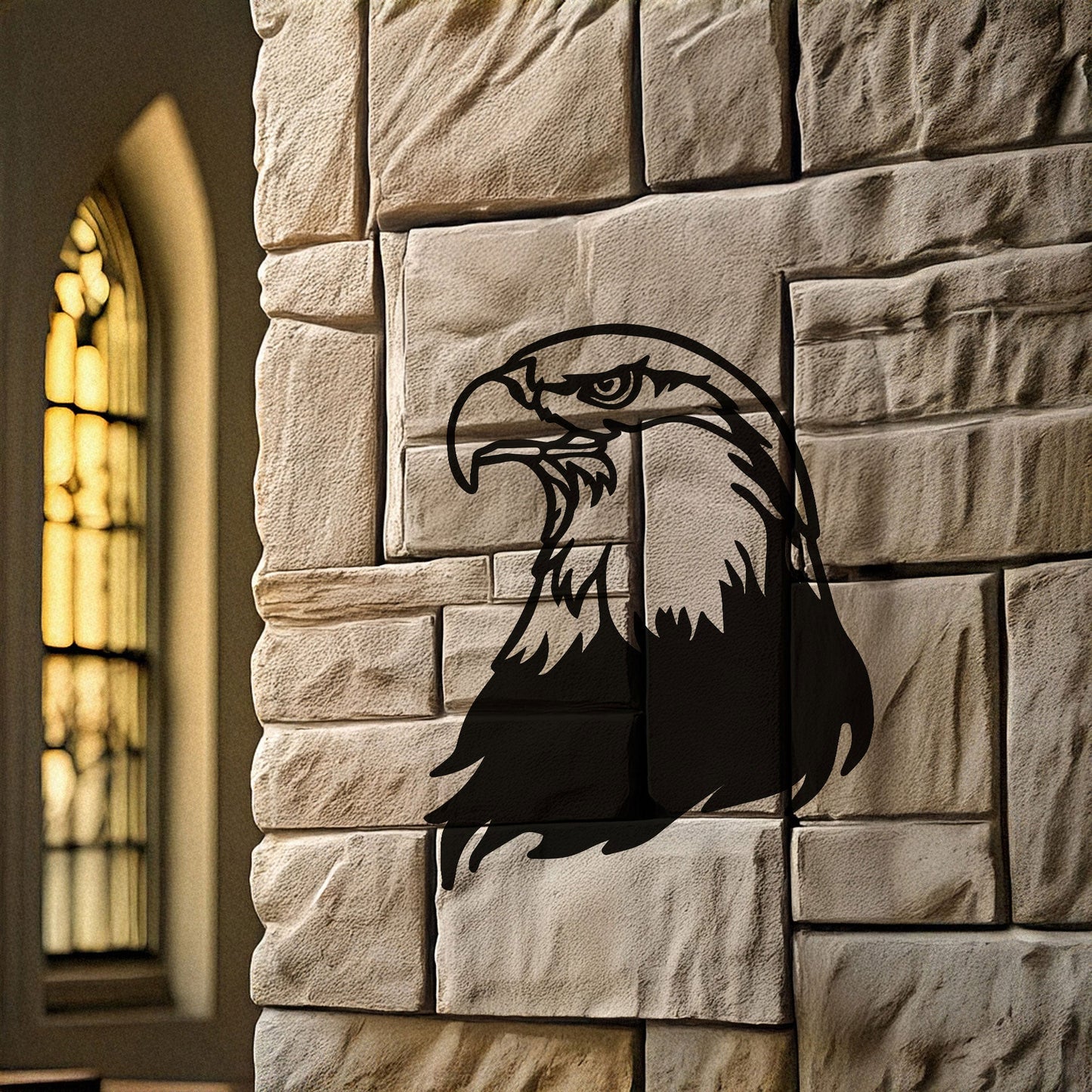 Laser Cut Eagle Wall Decor, Matte Black Metal Bird Art, Patriotic Gift for Nature Lovers, Rustic Wall Accent, 3 Sizes