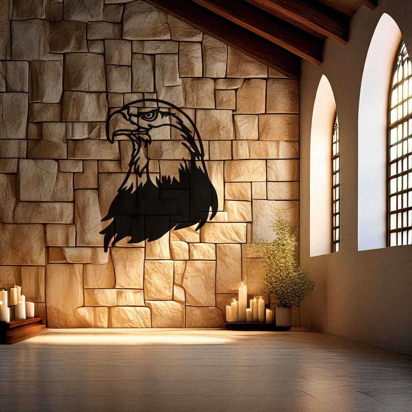 Laser Cut Eagle Wall Decor, Matte Black Metal Bird Art, Patriotic Gift for Nature Lovers, Rustic Wall Accent, 3 Sizes