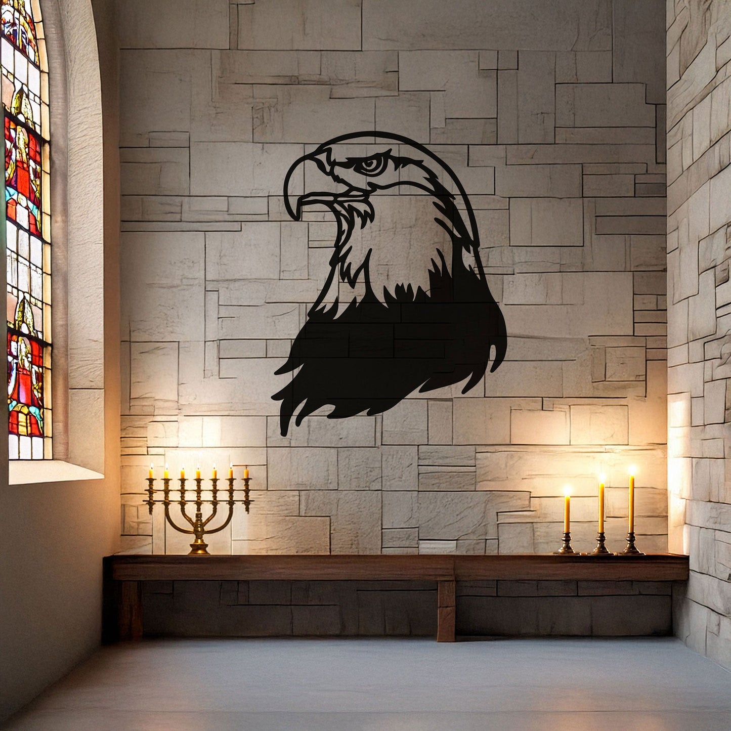 Laser Cut Eagle Wall Decor, Matte Black Metal Bird Art, Patriotic Gift for Nature Lovers, Rustic Wall Accent, 3 Sizes