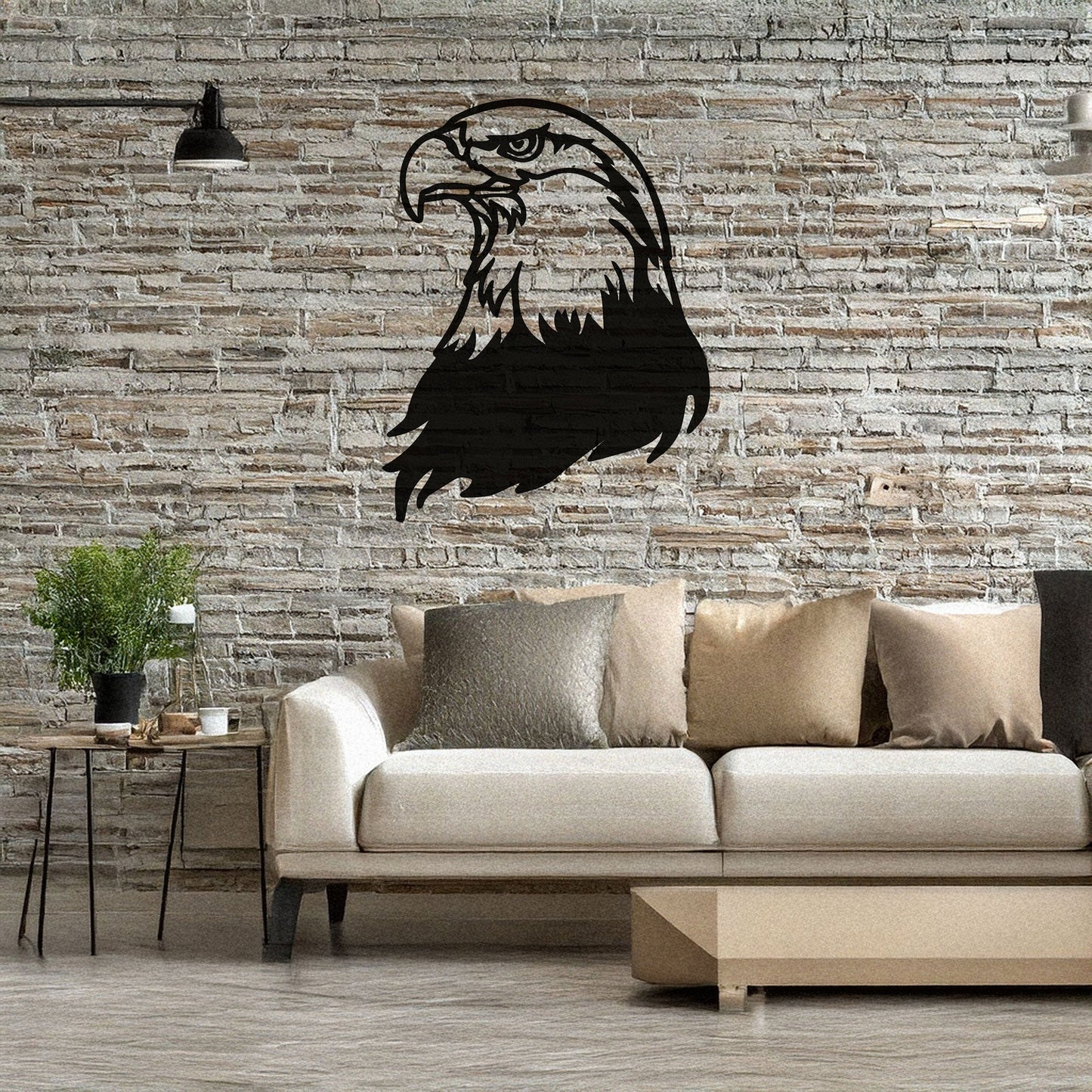 Laser Cut Eagle Wall Decor, Matte Black Metal Bird Art, Patriotic Gift for Nature Lovers, Rustic Wall Accent, 3 Sizes