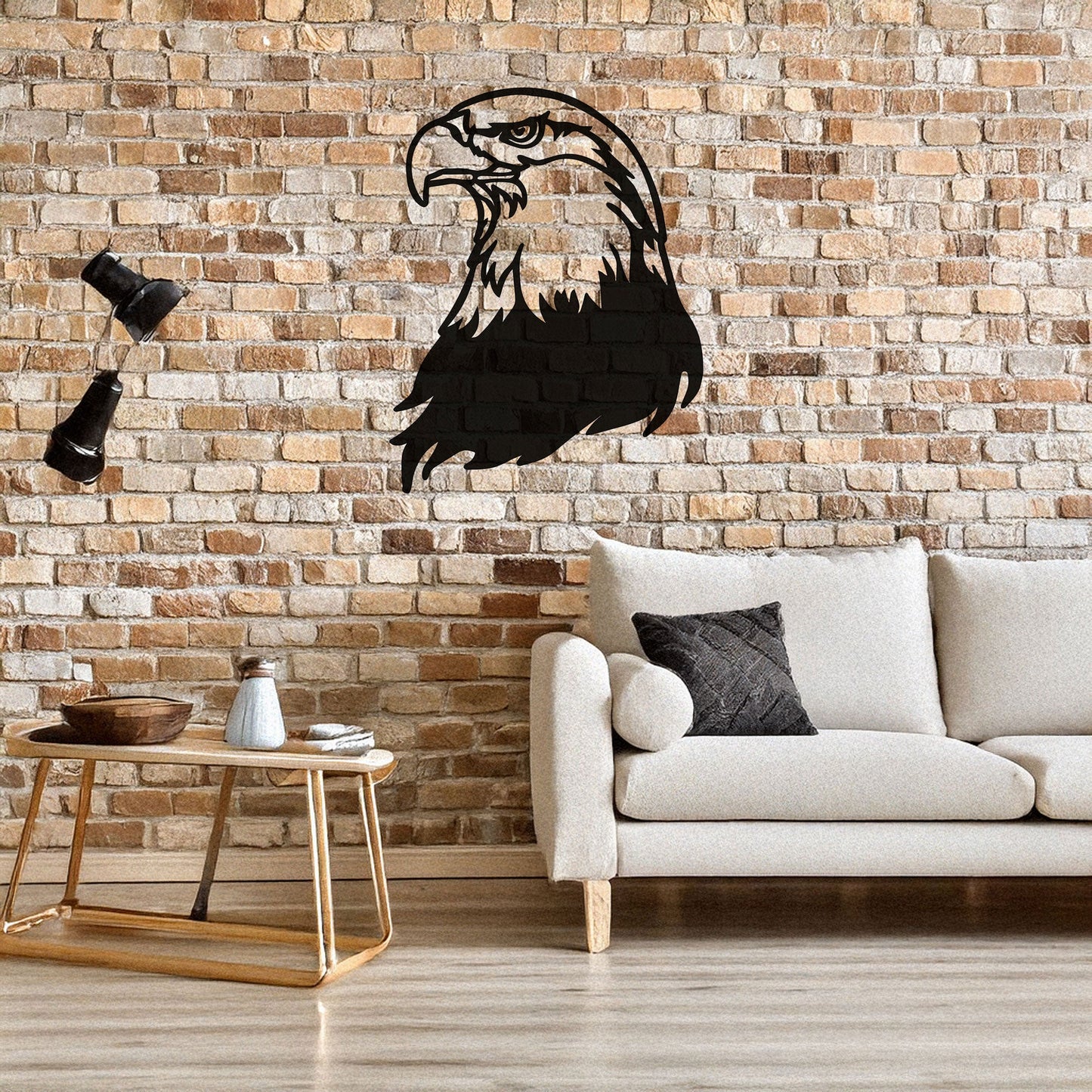 Laser Cut Eagle Wall Decor, Matte Black Metal Bird Art, Patriotic Gift for Nature Lovers, Rustic Wall Accent, 3 Sizes