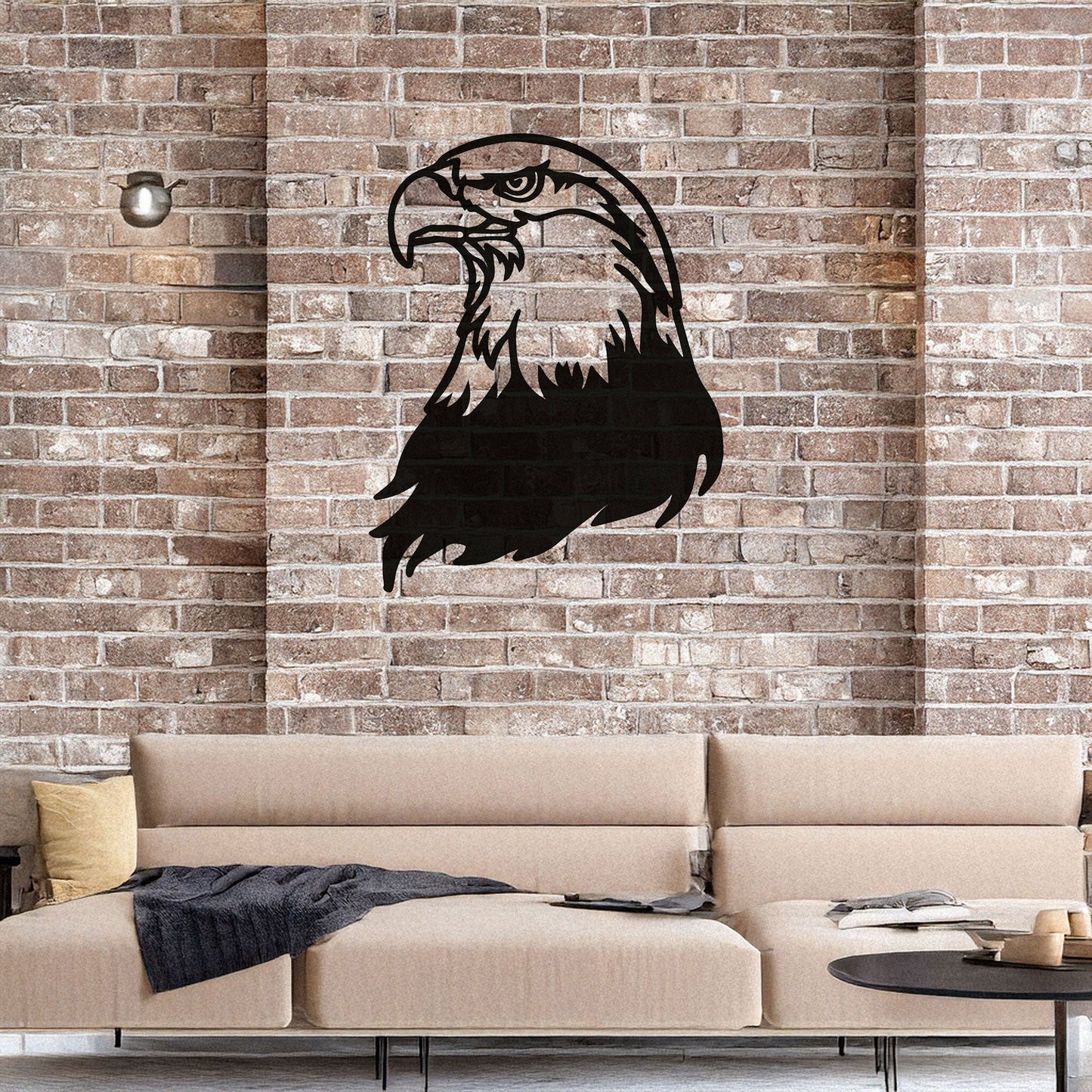 Laser Cut Eagle Wall Decor, Matte Black Metal Bird Art, Patriotic Gift for Nature Lovers, Rustic Wall Accent, 3 Sizes