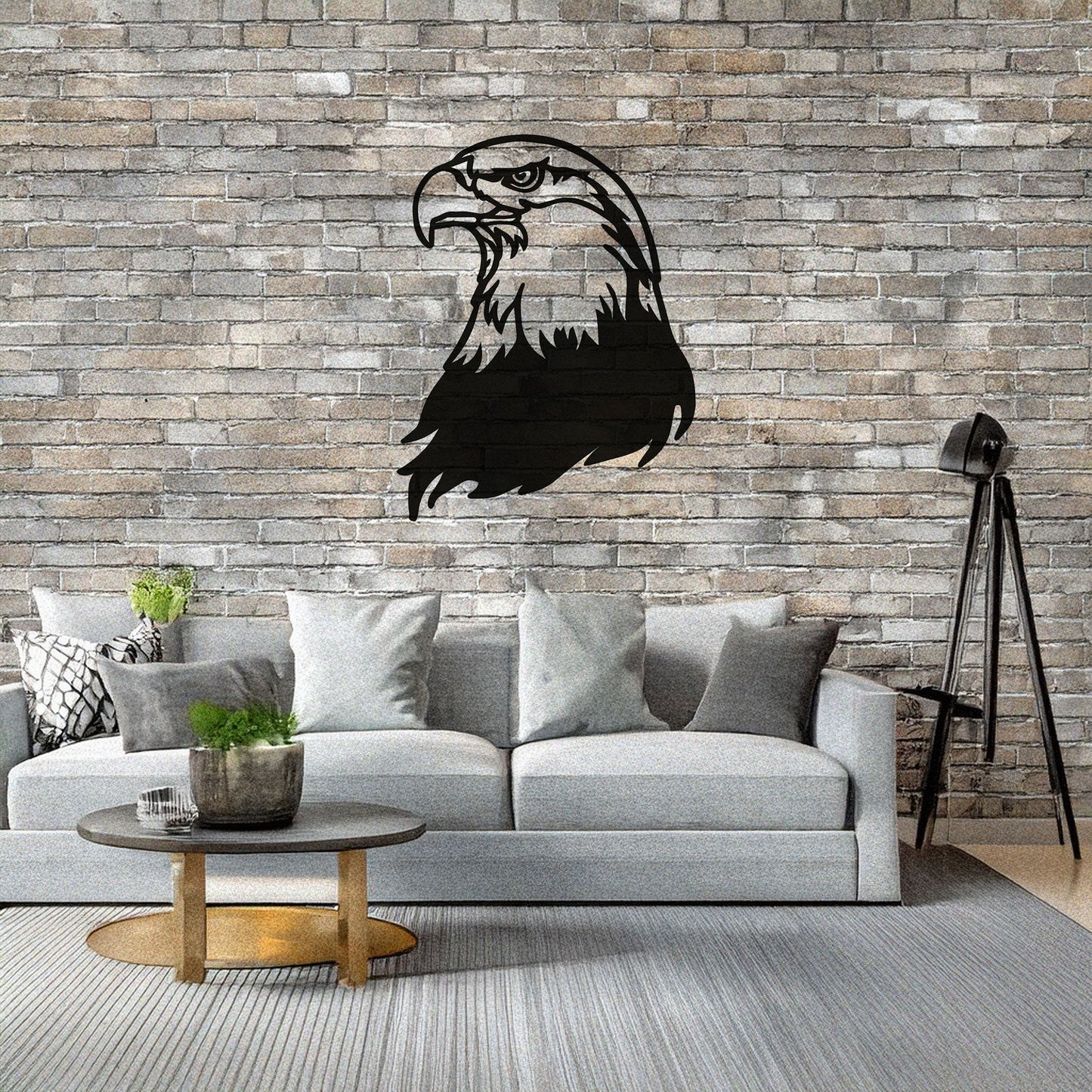 Laser Cut Eagle Wall Decor, Matte Black Metal Bird Art, Patriotic Gift for Nature Lovers, Rustic Wall Accent, 3 Sizes