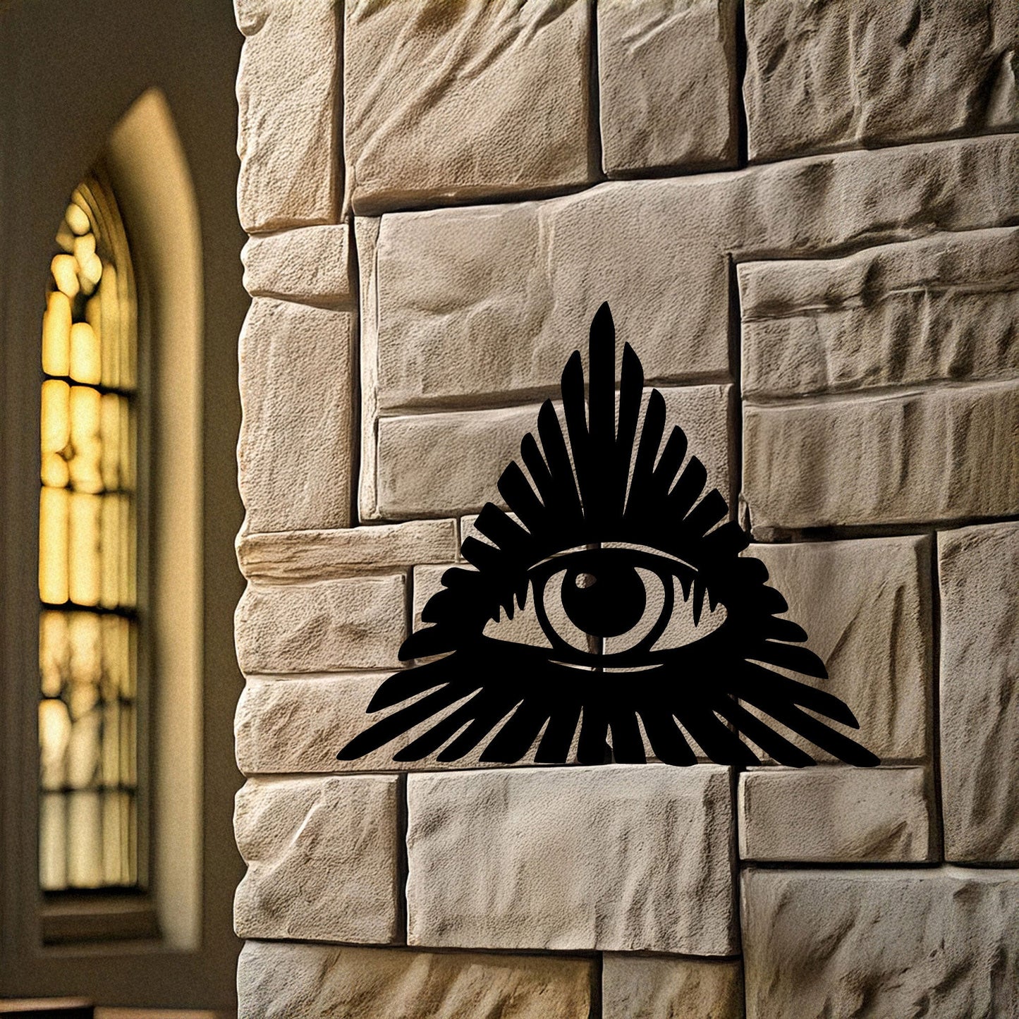 All-Seeing Eye Laser Cut Metal Wall Decor, Black Symbolic Art for Modern Home, Esoteric Gift Idea, 3 Sizes
