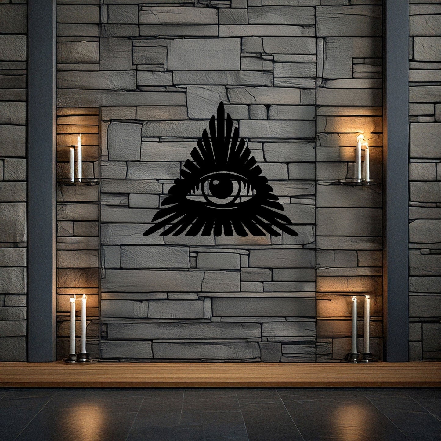 All-Seeing Eye Laser Cut Metal Wall Decor, Black Symbolic Art for Modern Home, Esoteric Gift Idea, 3 Sizes