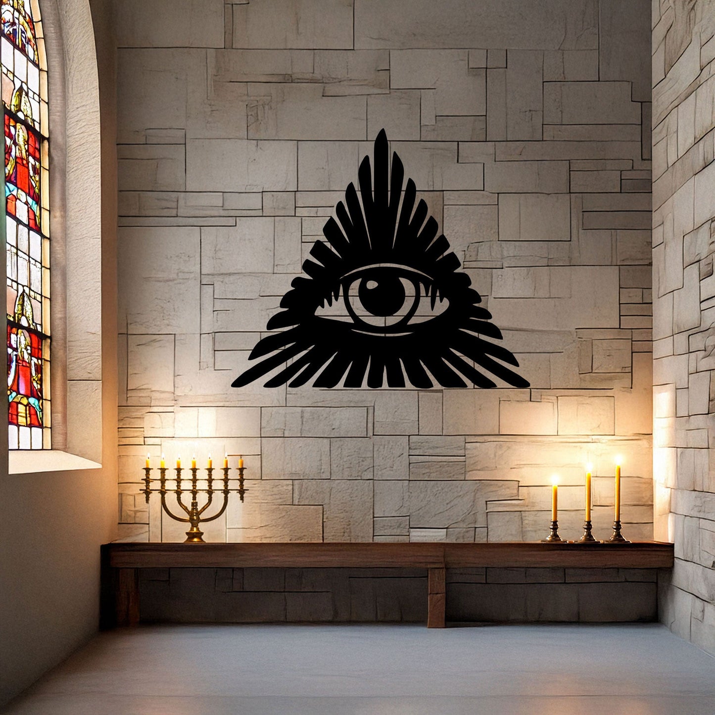 All-Seeing Eye Laser Cut Metal Wall Decor, Black Symbolic Art for Modern Home, Esoteric Gift Idea, 3 Sizes