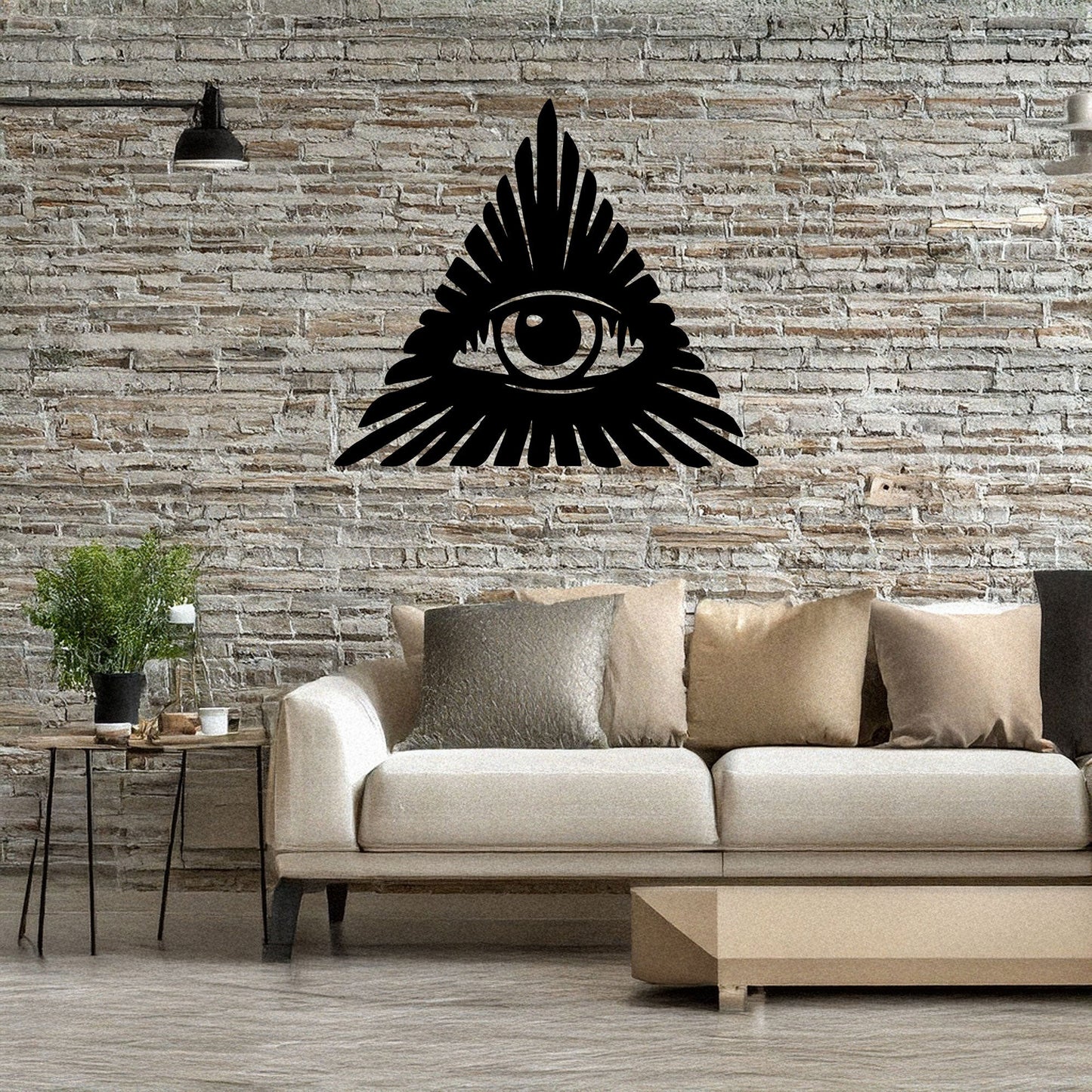 All-Seeing Eye Laser Cut Metal Wall Decor, Black Symbolic Art for Modern Home, Esoteric Gift Idea, 3 Sizes
