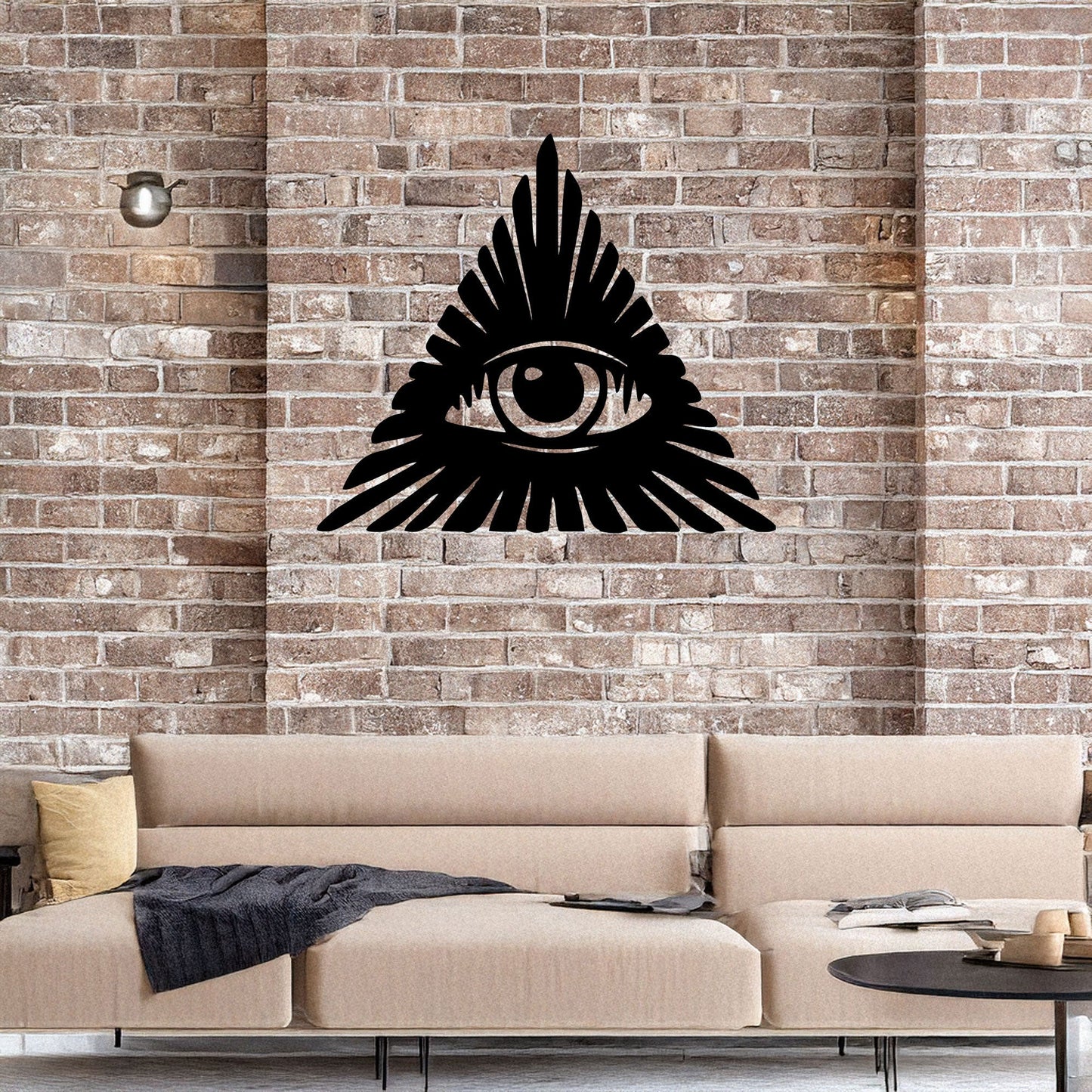 All-Seeing Eye Laser Cut Metal Wall Decor, Black Symbolic Art for Modern Home, Esoteric Gift Idea, 3 Sizes