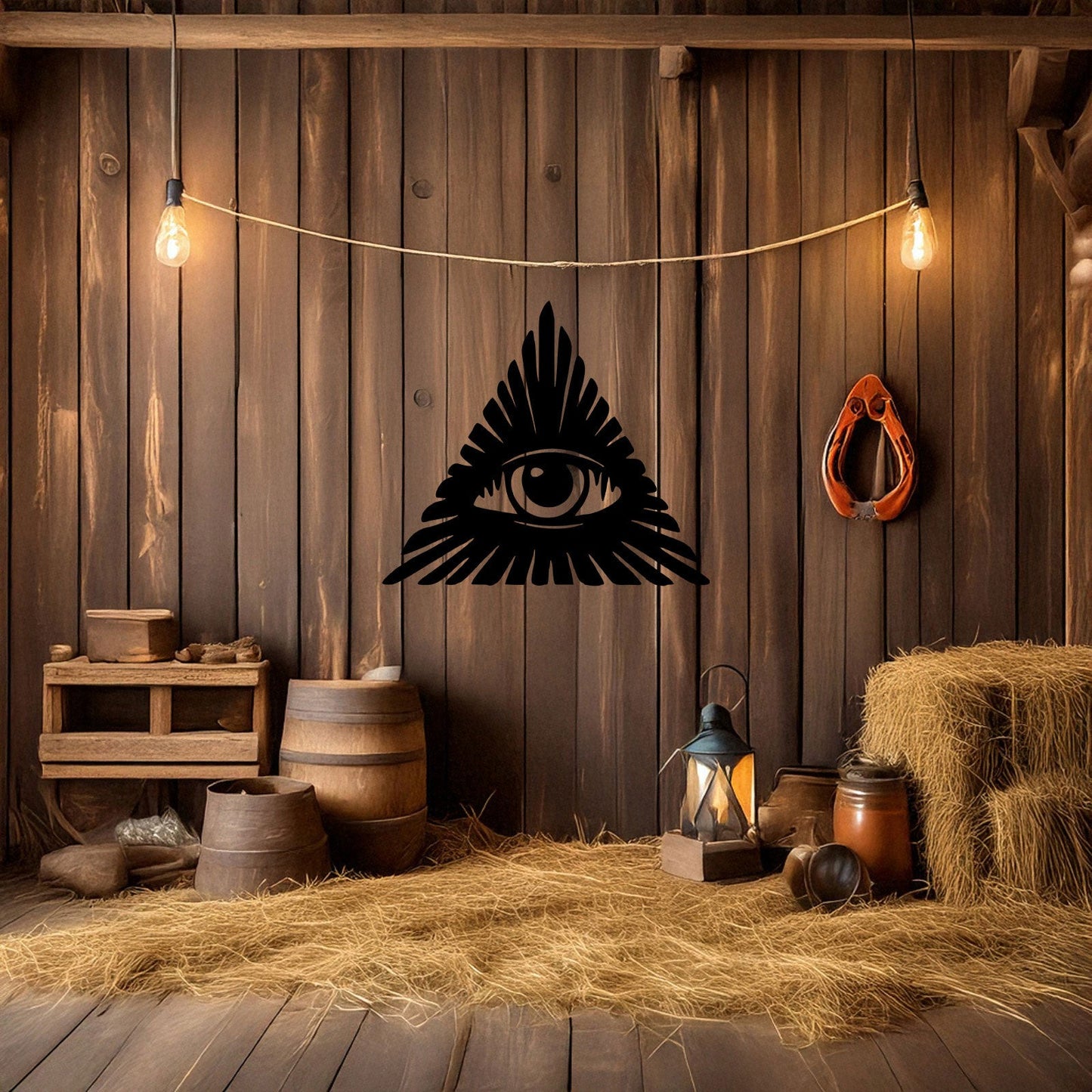 All-Seeing Eye Laser Cut Metal Wall Decor, Black Symbolic Art for Modern Home, Esoteric Gift Idea, 3 Sizes