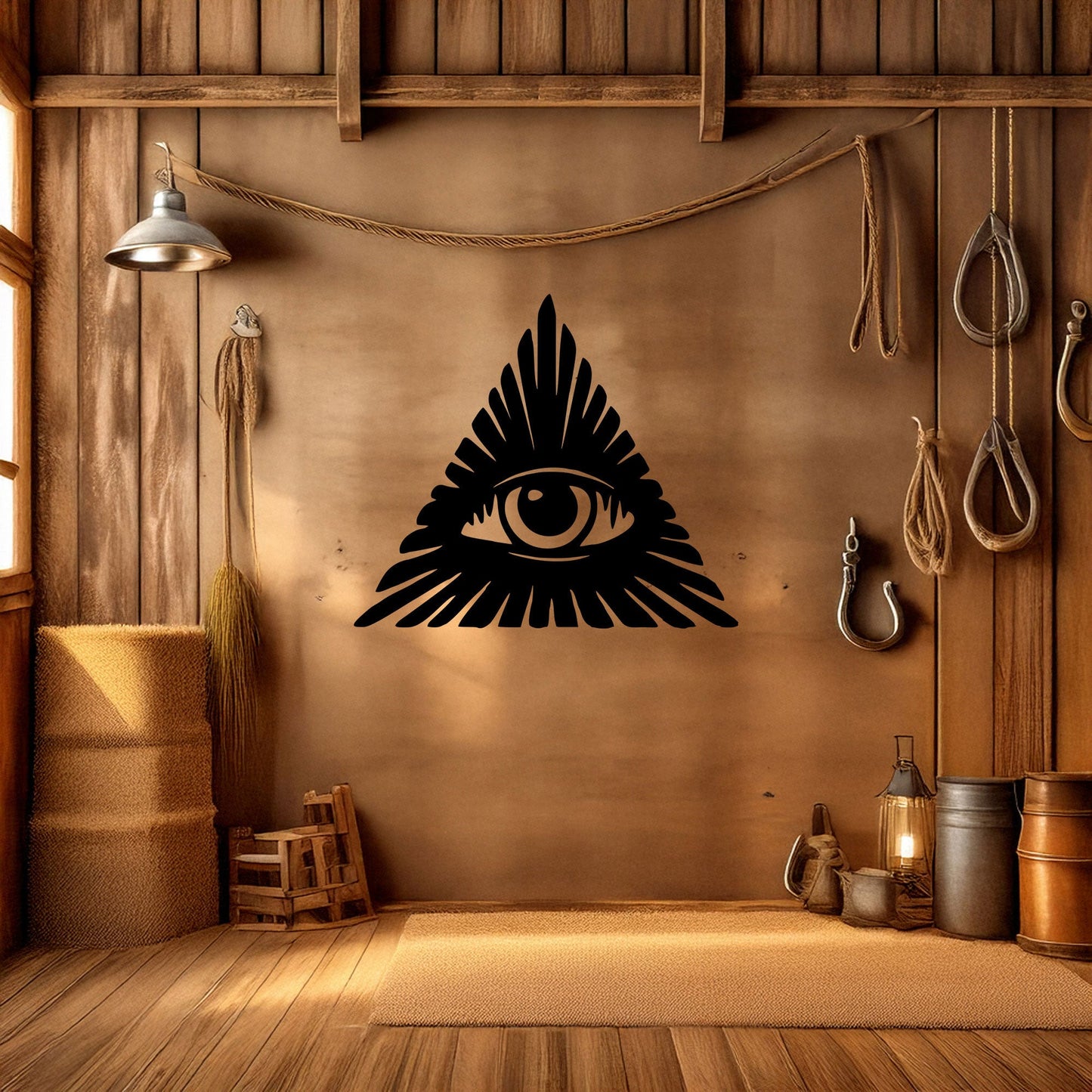 All-Seeing Eye Laser Cut Metal Wall Decor, Black Symbolic Art for Modern Home, Esoteric Gift Idea, 3 Sizes