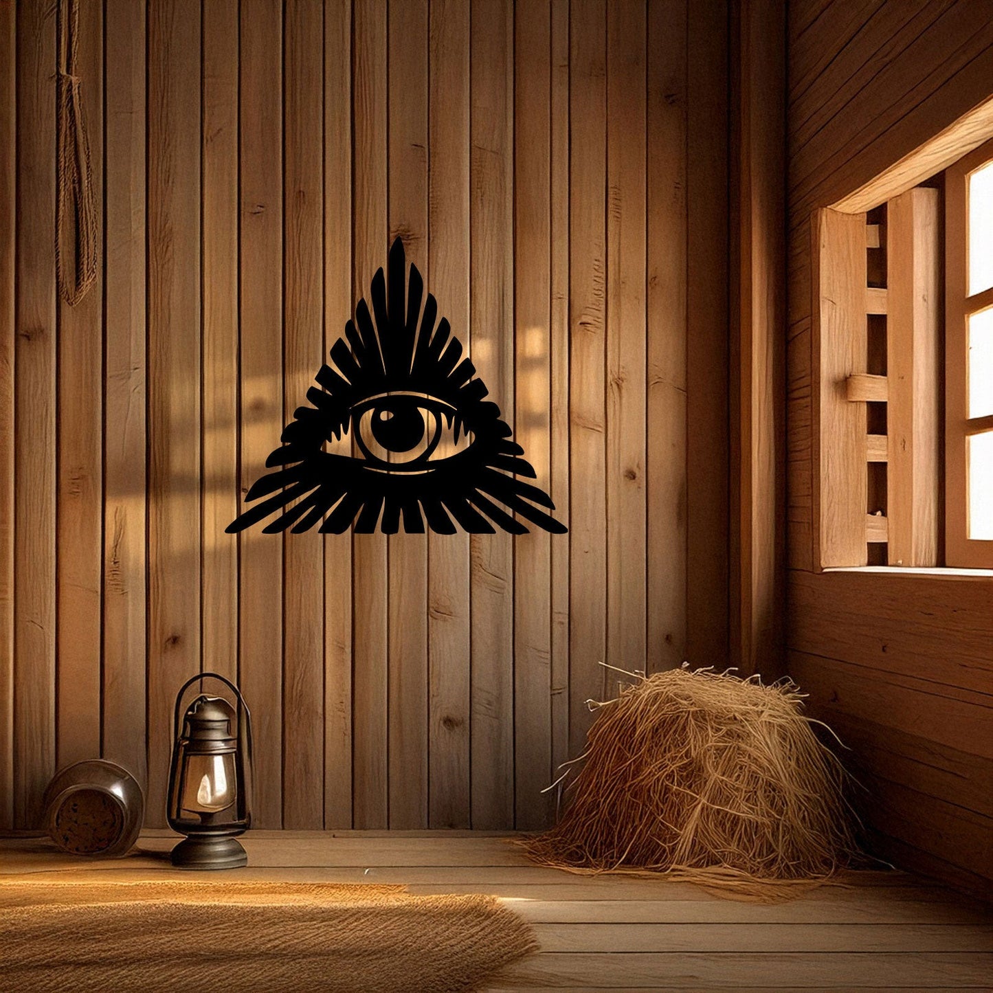 All-Seeing Eye Laser Cut Metal Wall Decor, Black Symbolic Art for Modern Home, Esoteric Gift Idea, 3 Sizes