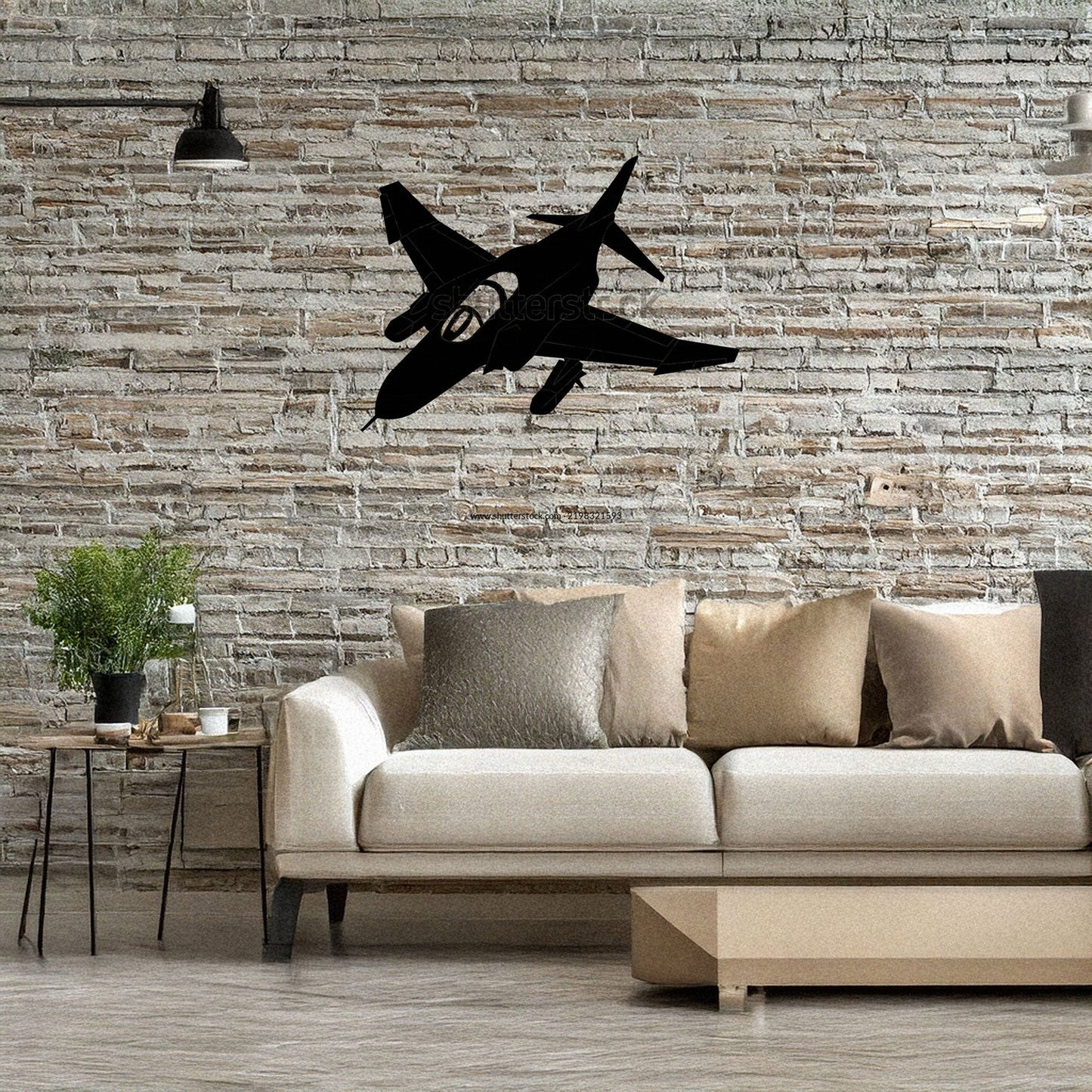 Laser Cut Fighter Jet Wall Decor, Matte Black Military Aircraft Design, Aviation Enthusiast Gift, Modern Metal Art, 3 Sizes