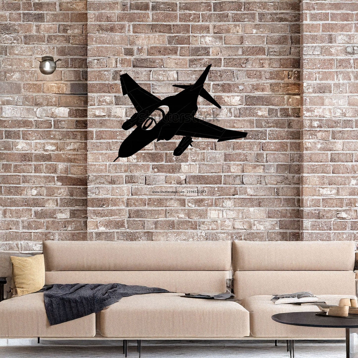 Laser Cut Fighter Jet Wall Decor, Matte Black Military Aircraft Design, Aviation Enthusiast Gift, Modern Metal Art, 3 Sizes