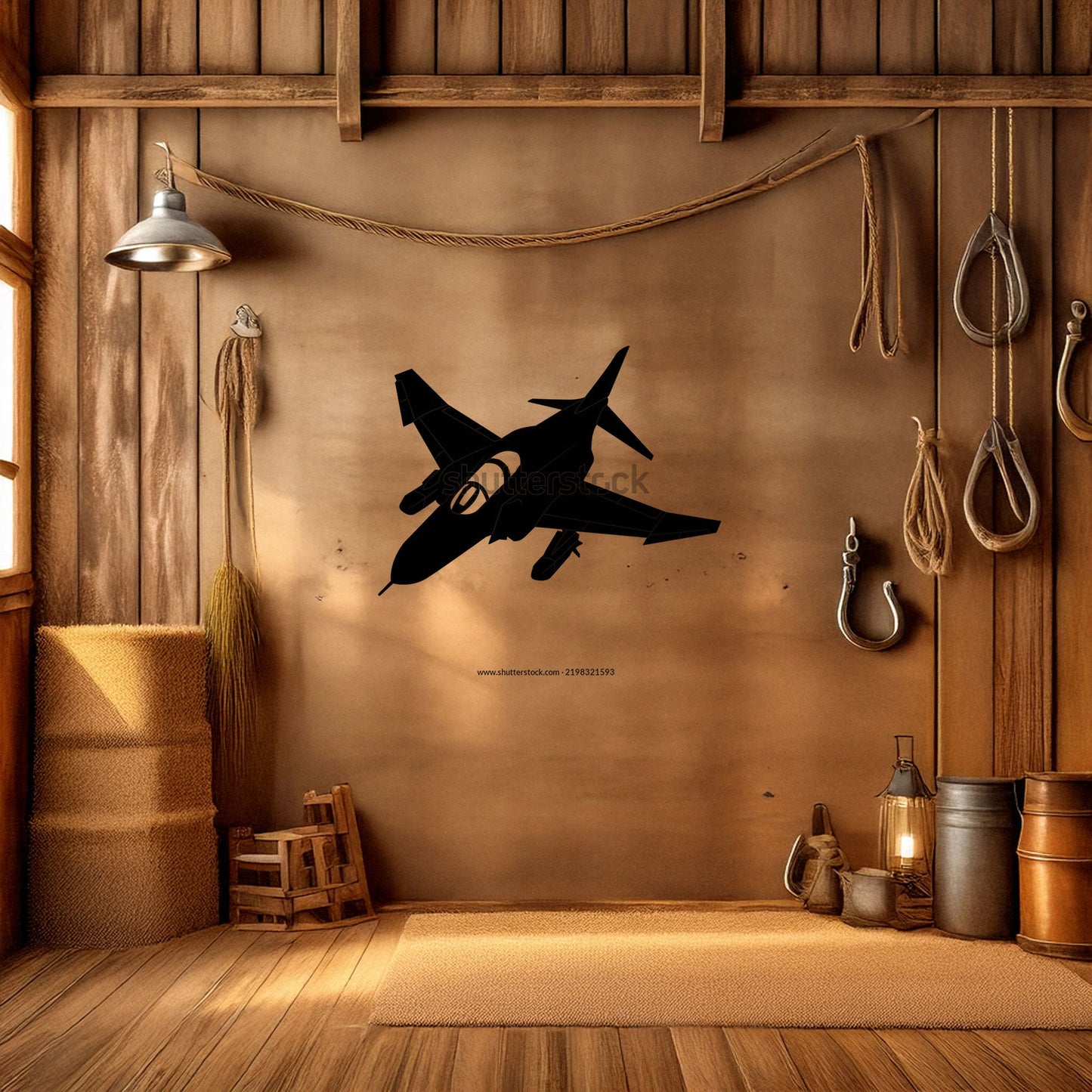 Laser Cut Fighter Jet Wall Decor, Matte Black Military Aircraft Design, Aviation Enthusiast Gift, Modern Metal Art, 3 Sizes