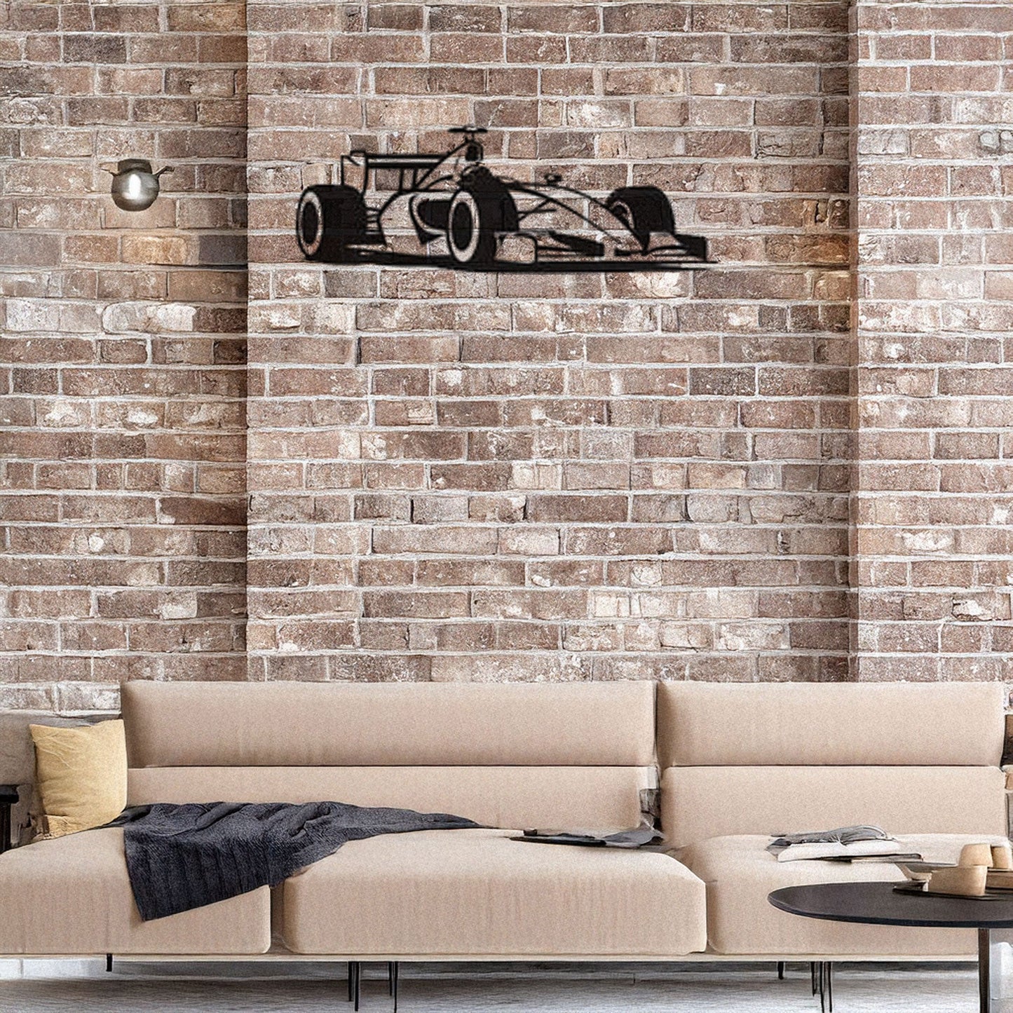 Formula 1 Car Laser Cut Metal Wall Decor, Black Racing Car Side View, Modern Motorsports Gift, 3 Sizes