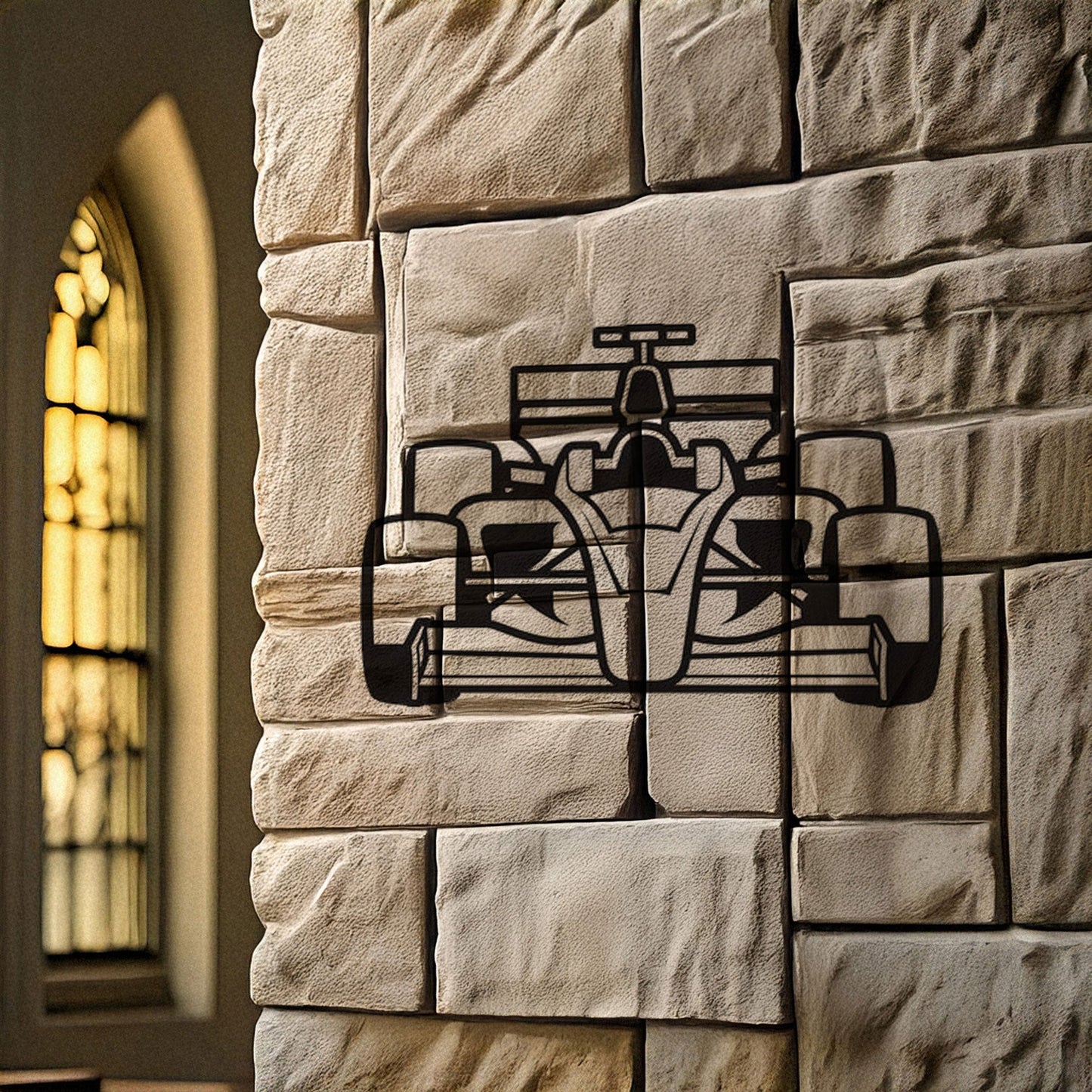 Formula 1 Car Front View Laser Cut Metal Wall Decor, Black Motorsport Gift, Modern Racing Art, 3 Sizes