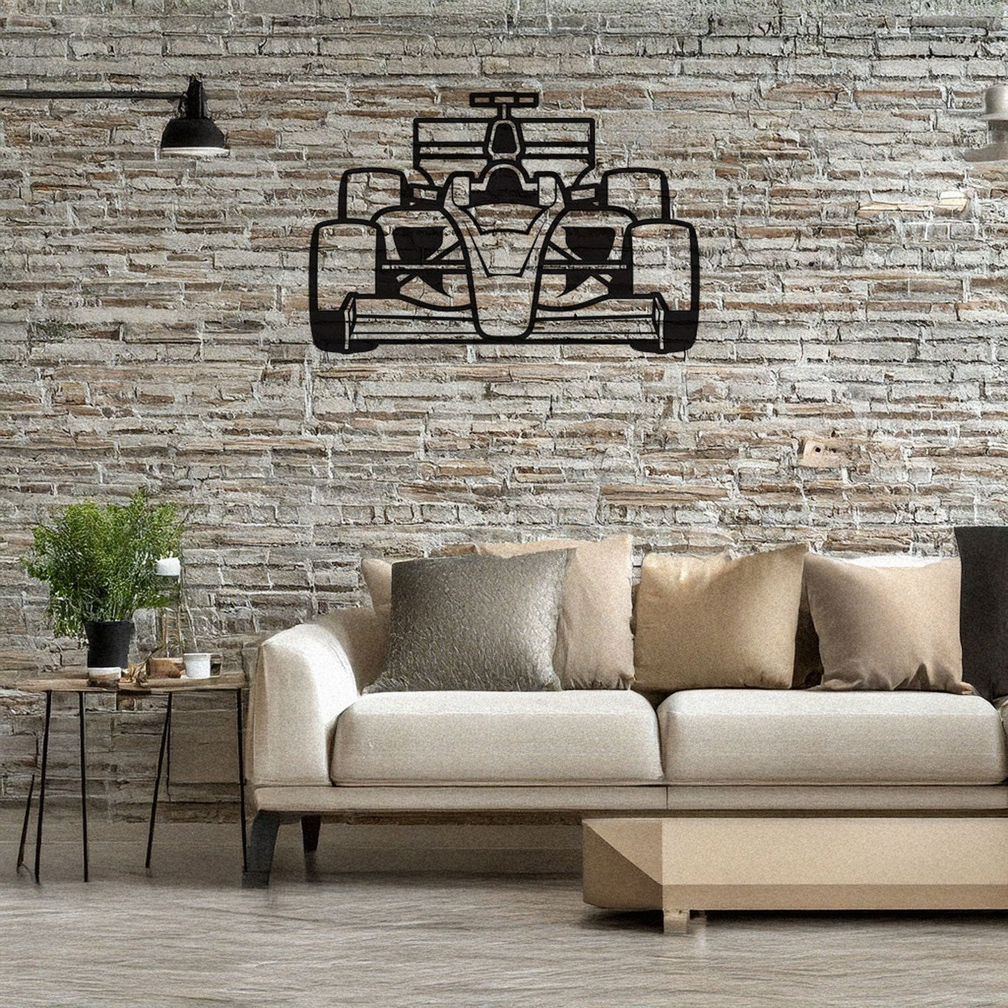 Formula 1 Car Front View Laser Cut Metal Wall Decor, Black Motorsport Gift, Modern Racing Art, 3 Sizes