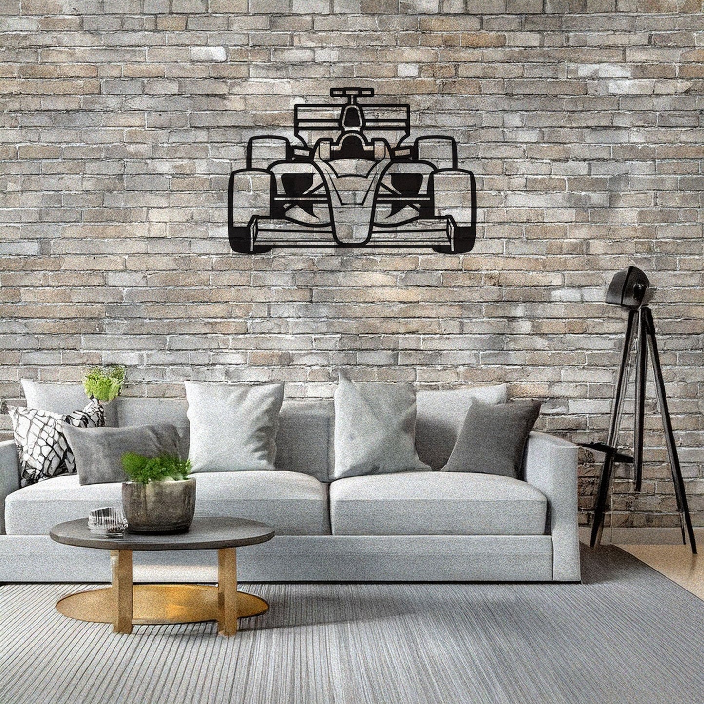 Formula 1 Car Front View Laser Cut Metal Wall Decor, Black Motorsport Gift, Modern Racing Art, 3 Sizes