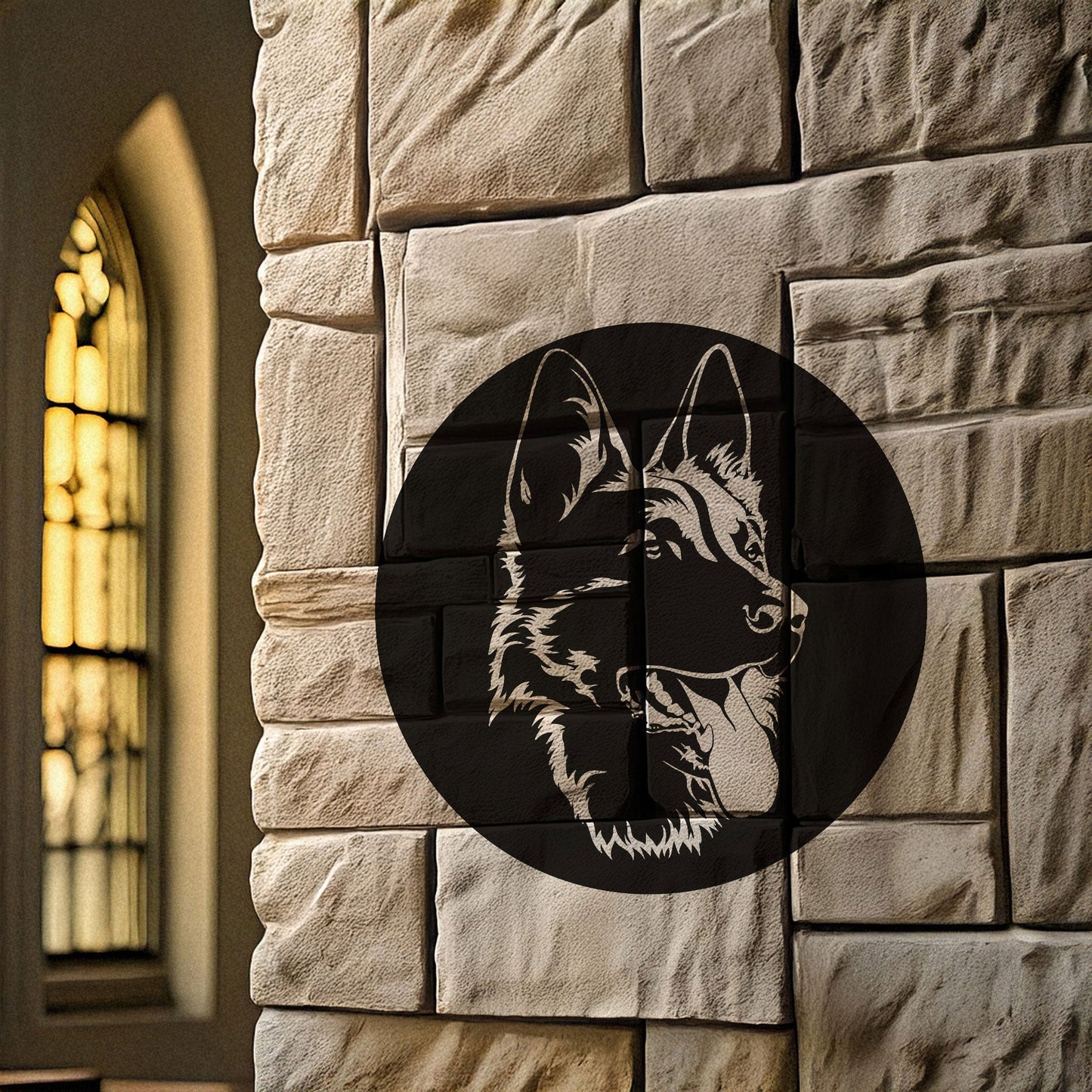 German Shepherd Laser Cut Metal Wall Decor, Black Dog Lover Gift, Pet-Themed Wall Art, 3 Sizes