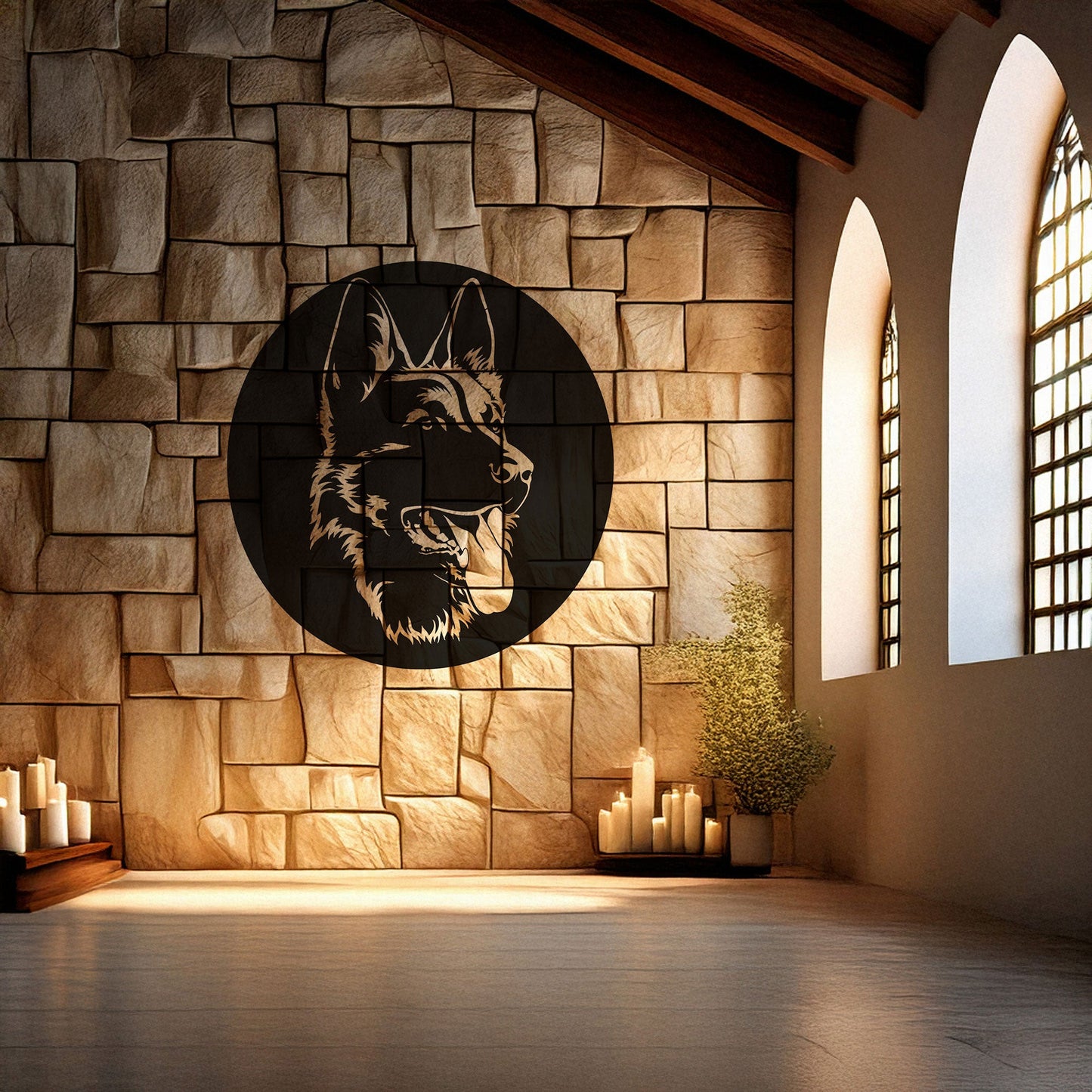 German Shepherd Laser Cut Metal Wall Decor, Black Dog Lover Gift, Pet-Themed Wall Art, 3 Sizes