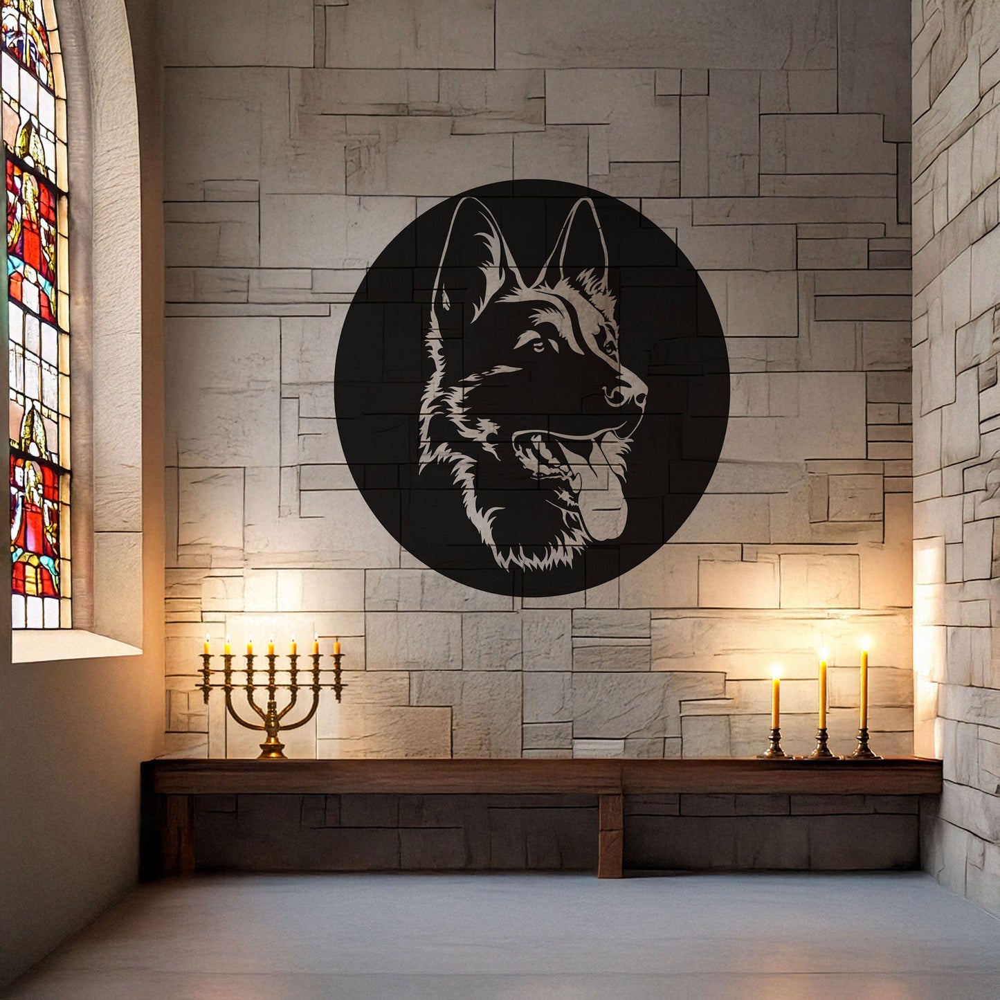 German Shepherd Laser Cut Metal Wall Decor, Black Dog Lover Gift, Pet-Themed Wall Art, 3 Sizes