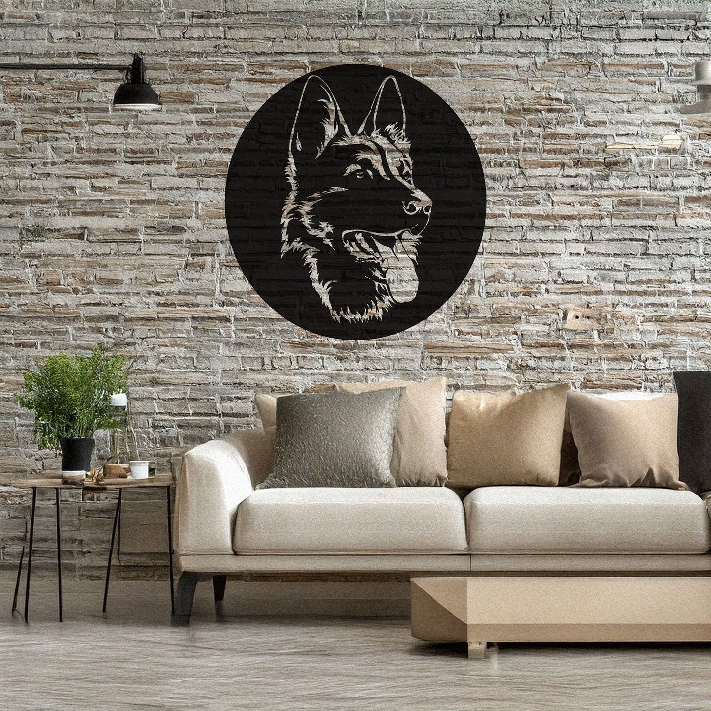 German Shepherd Laser Cut Metal Wall Decor, Black Dog Lover Gift, Pet-Themed Wall Art, 3 Sizes