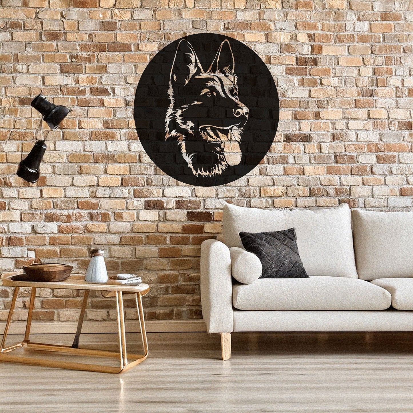 German Shepherd Laser Cut Metal Wall Decor, Black Dog Lover Gift, Pet-Themed Wall Art, 3 Sizes
