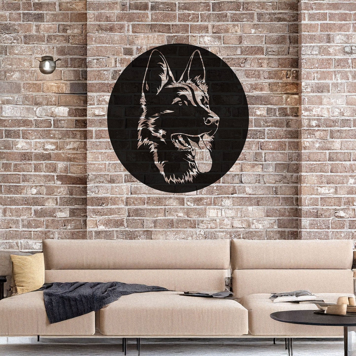 German Shepherd Laser Cut Metal Wall Decor, Black Dog Lover Gift, Pet-Themed Wall Art, 3 Sizes