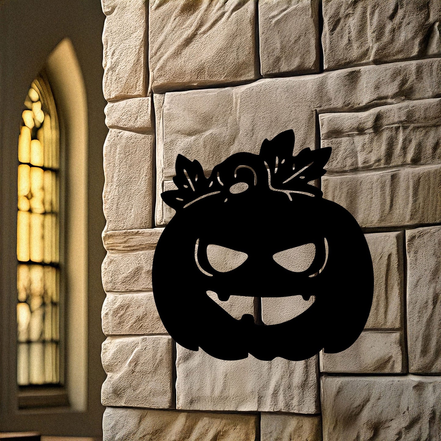 Halloween Pumpkin Metal Wall Decor, Black Laser Cut Spooky Pumpkin Wall Art, Halloween Decoration, 3 Sizes Available