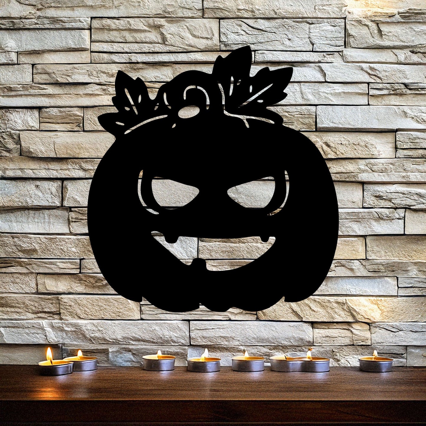 Halloween Pumpkin Metal Wall Decor, Black Laser Cut Spooky Pumpkin Wall Art, Halloween Decoration, 3 Sizes Available