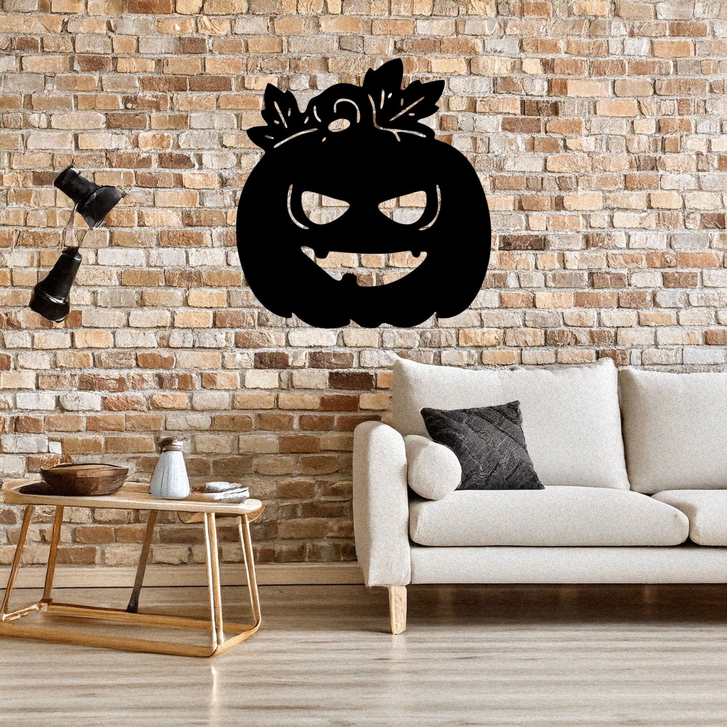 Halloween Pumpkin Metal Wall Decor, Black Laser Cut Spooky Pumpkin Wall Art, Halloween Decoration, 3 Sizes Available