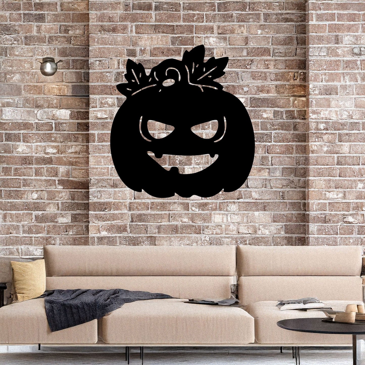 Halloween Pumpkin Metal Wall Decor, Black Laser Cut Spooky Pumpkin Wall Art, Halloween Decoration, 3 Sizes Available