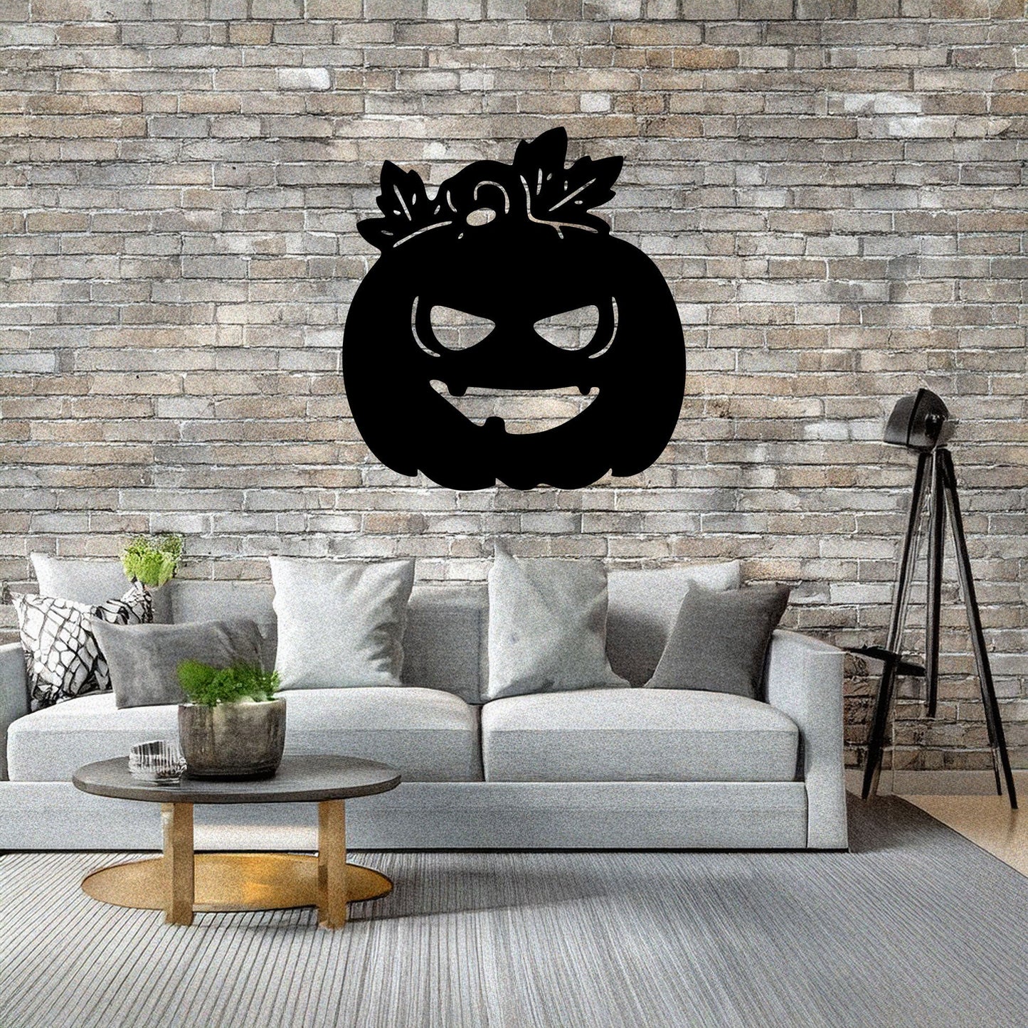 Halloween Pumpkin Metal Wall Decor, Black Laser Cut Spooky Pumpkin Wall Art, Halloween Decoration, 3 Sizes Available