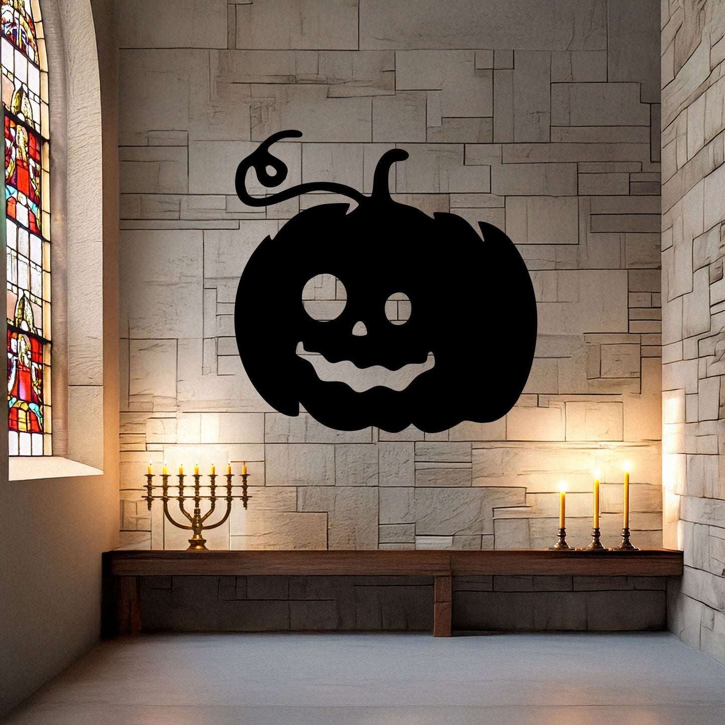 Halloween Pumpkin Metal Wall Decor, Black Laser Cut Pumpkin Art, Spooky Halloween Home Decoration, 3 Sizes Available