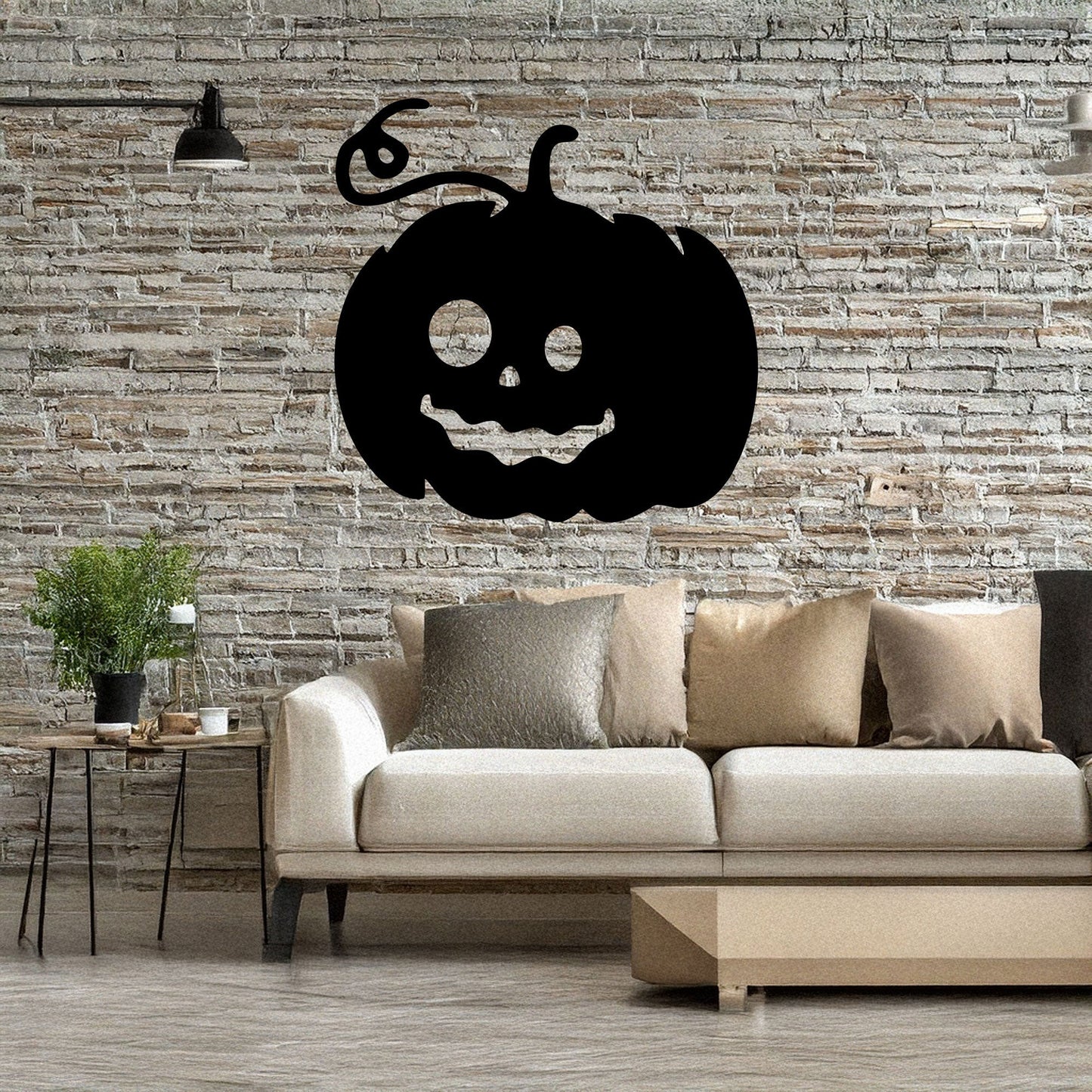 Halloween Pumpkin Metal Wall Decor, Black Laser Cut Pumpkin Art, Spooky Halloween Home Decoration, 3 Sizes Available