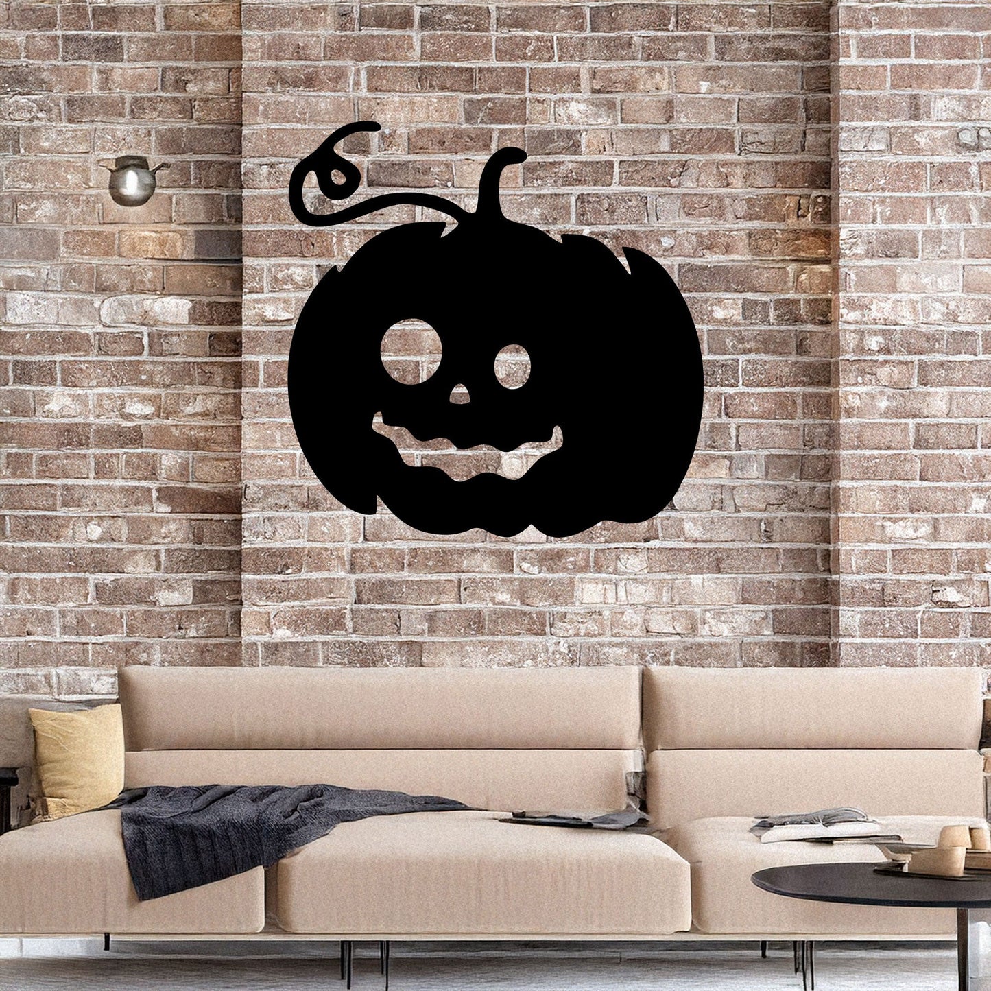 Halloween Pumpkin Metal Wall Decor, Black Laser Cut Pumpkin Art, Spooky Halloween Home Decoration, 3 Sizes Available