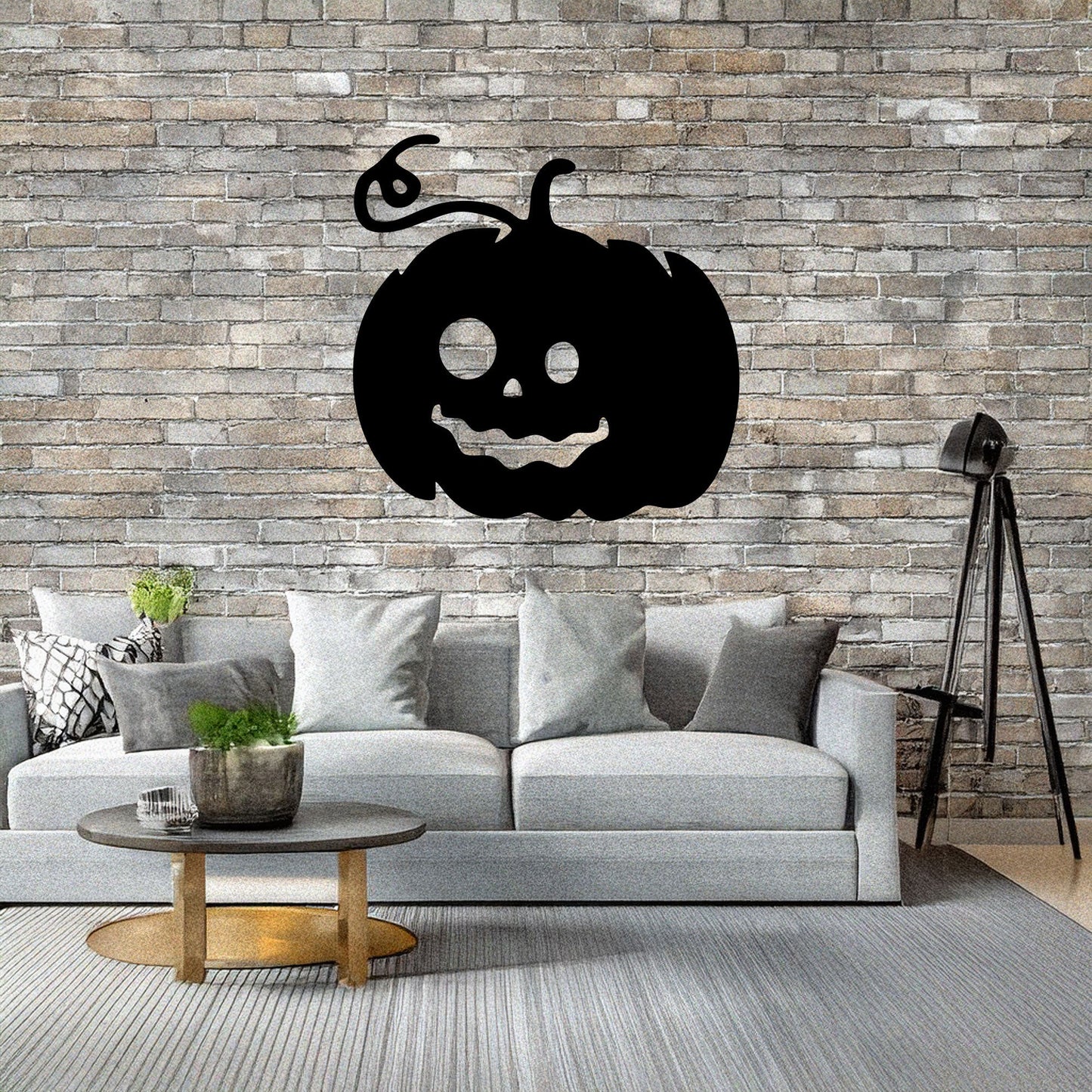 Halloween Pumpkin Metal Wall Decor, Black Laser Cut Pumpkin Art, Spooky Halloween Home Decoration, 3 Sizes Available