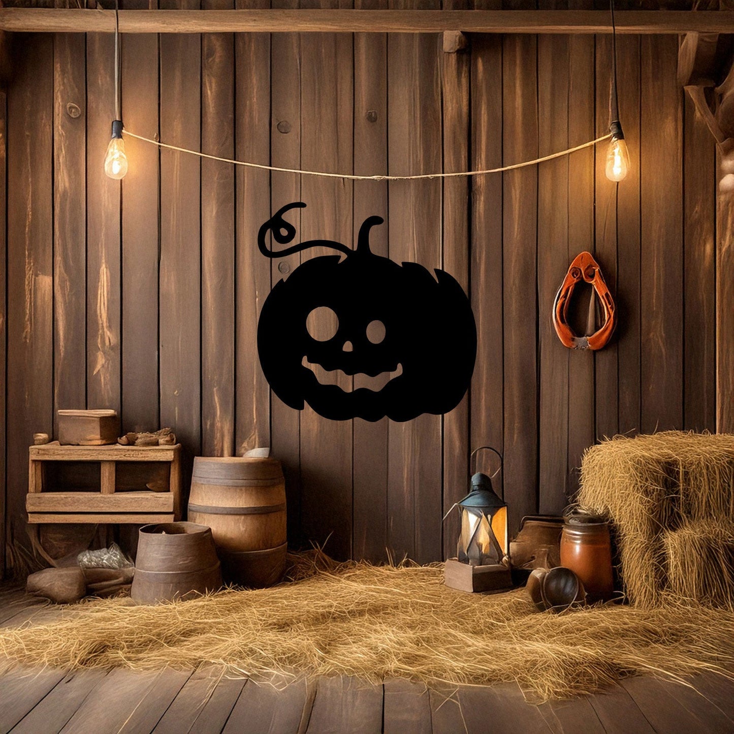 Halloween Pumpkin Metal Wall Decor, Black Laser Cut Pumpkin Art, Spooky Halloween Home Decoration, 3 Sizes Available
