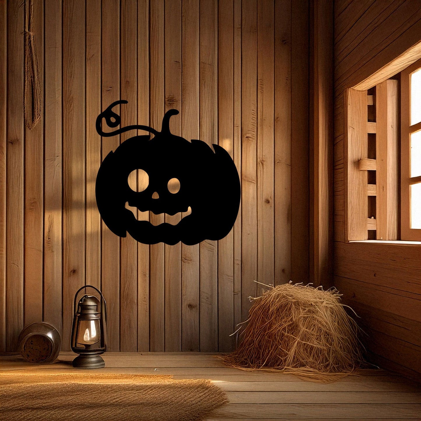 Halloween Pumpkin Metal Wall Decor, Black Laser Cut Pumpkin Art, Spooky Halloween Home Decoration, 3 Sizes Available