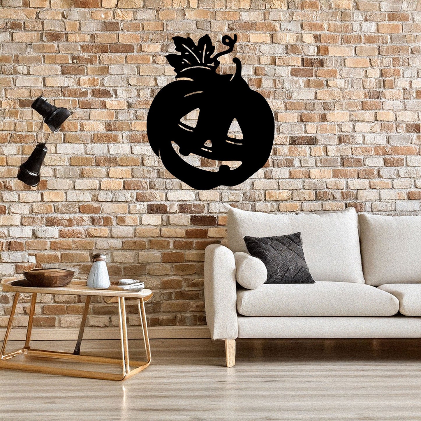 Halloween Pumpkin Metal Wall Art, Spooky Laser Cut Pumpkin Design, Black Metal Wall Decor for Halloween, 3 Sizes Available