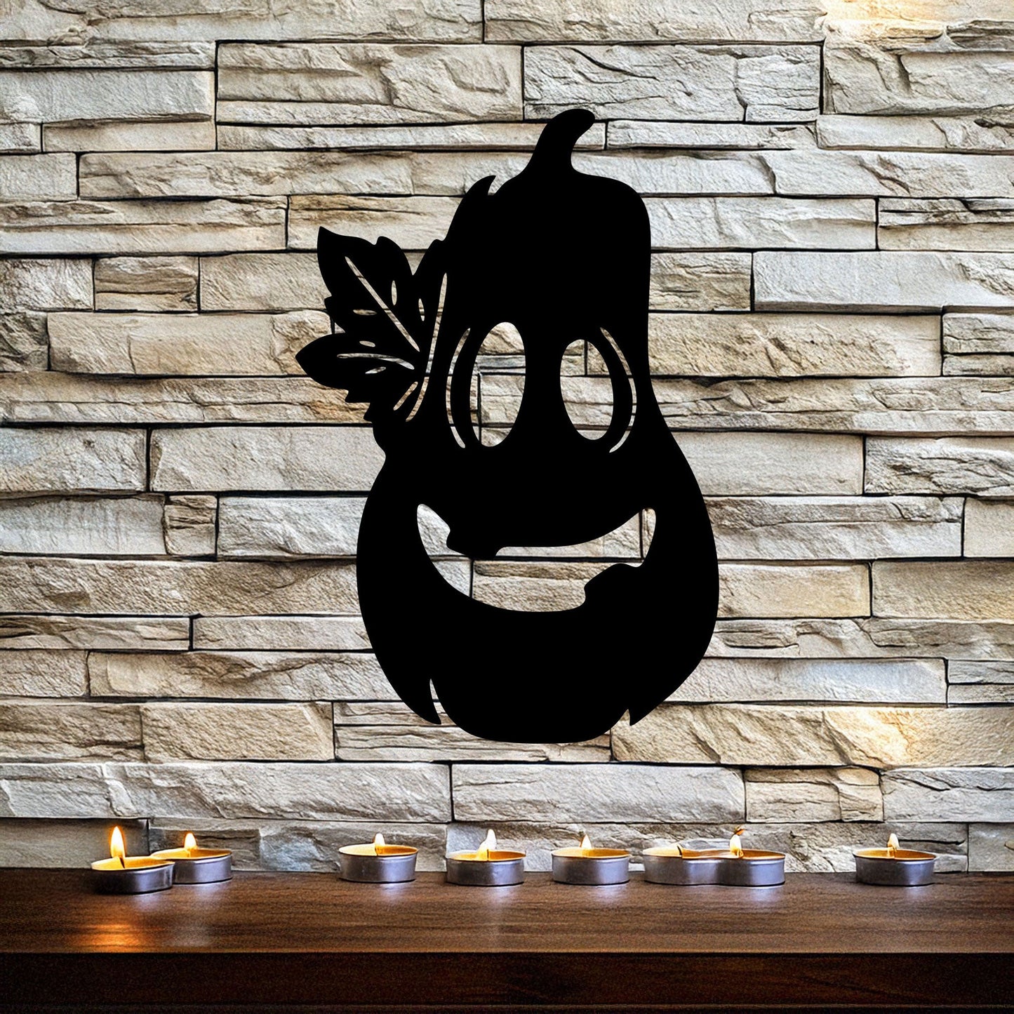 Halloween Pumpkin Wall Art, Laser Cut Metal Pumpkin Decor, Black Metal Halloween Decoration, 3 Sizes
