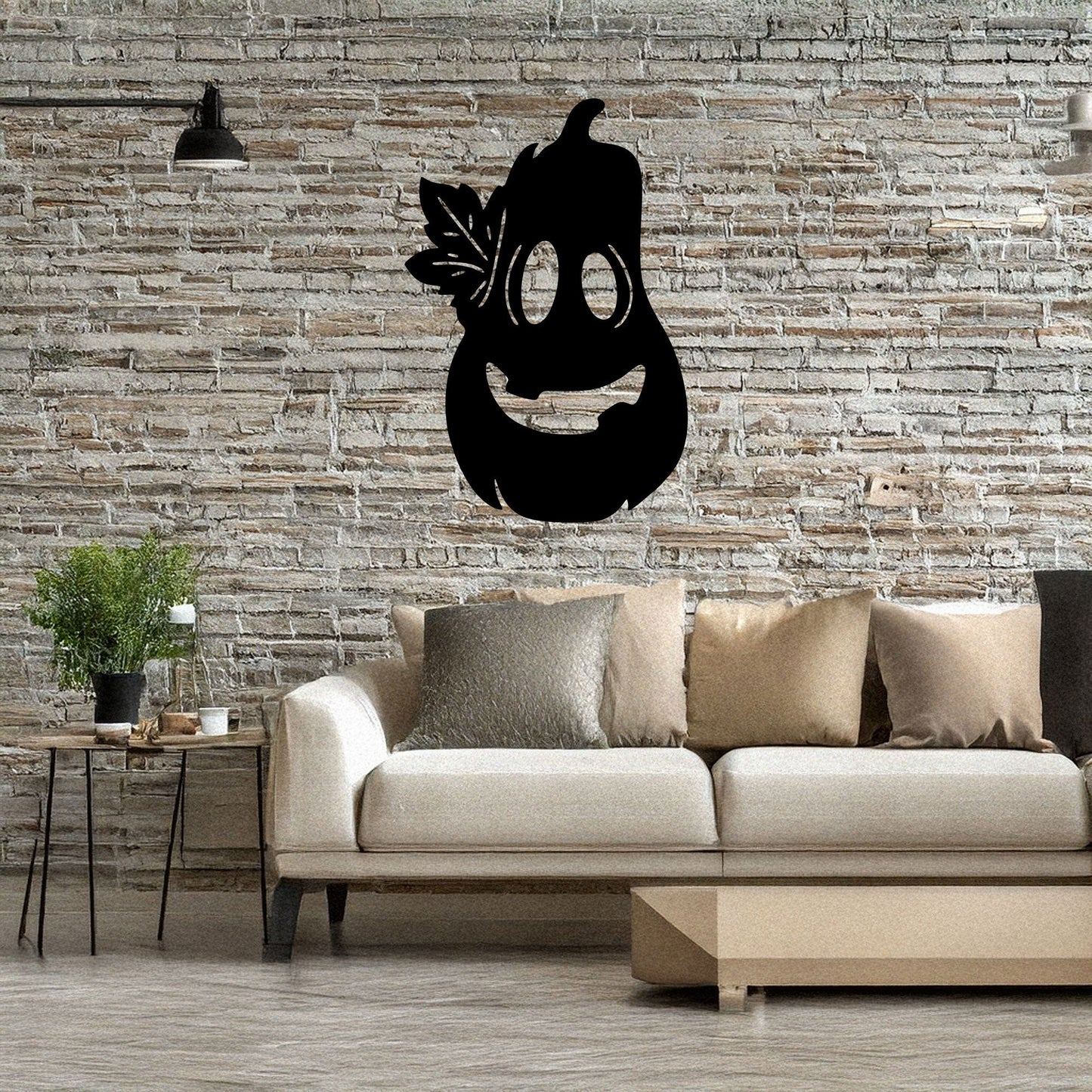 Halloween Pumpkin Wall Art, Laser Cut Metal Pumpkin Decor, Black Metal Halloween Decoration, 3 Sizes