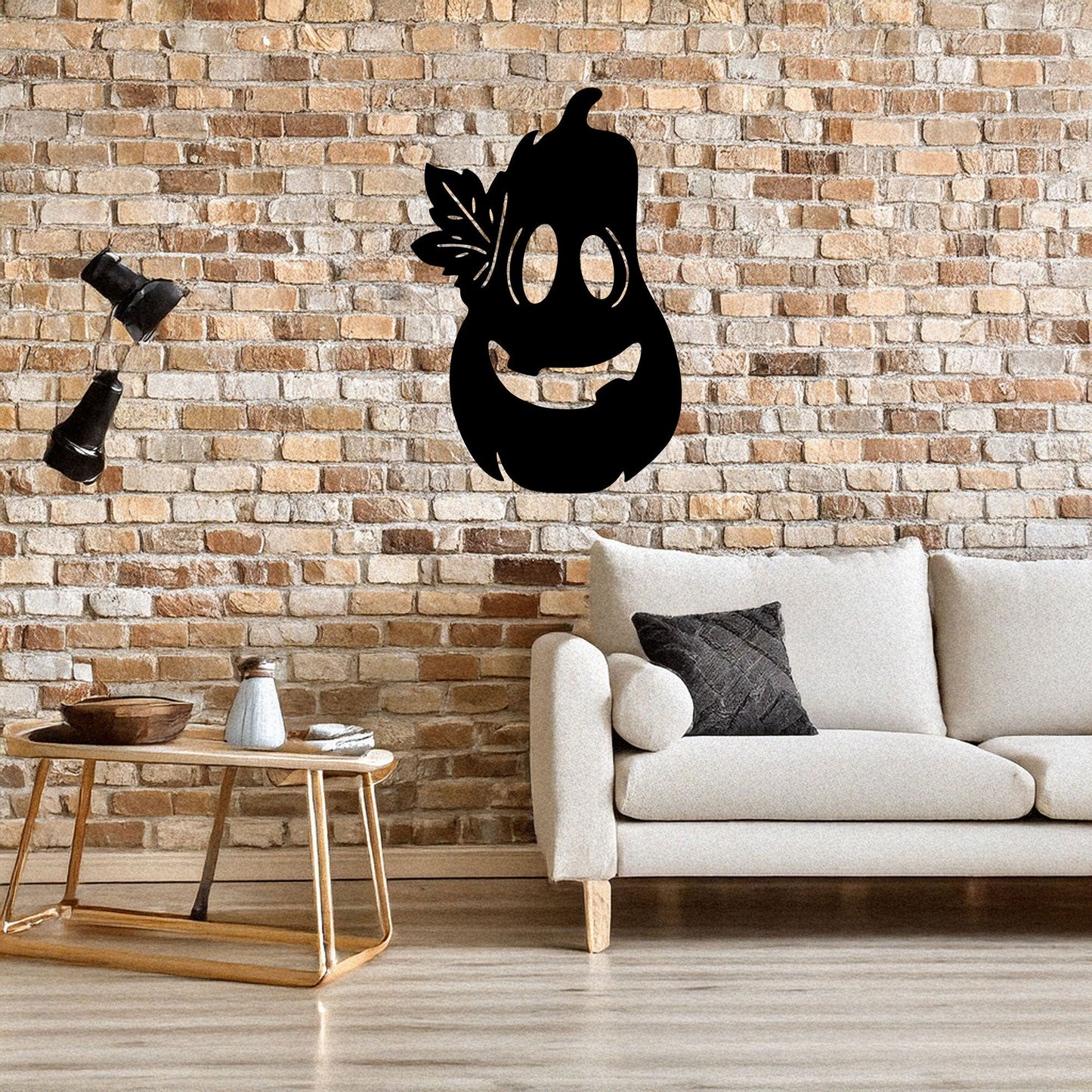 Halloween Pumpkin Wall Art, Laser Cut Metal Pumpkin Decor, Black Metal Halloween Decoration, 3 Sizes