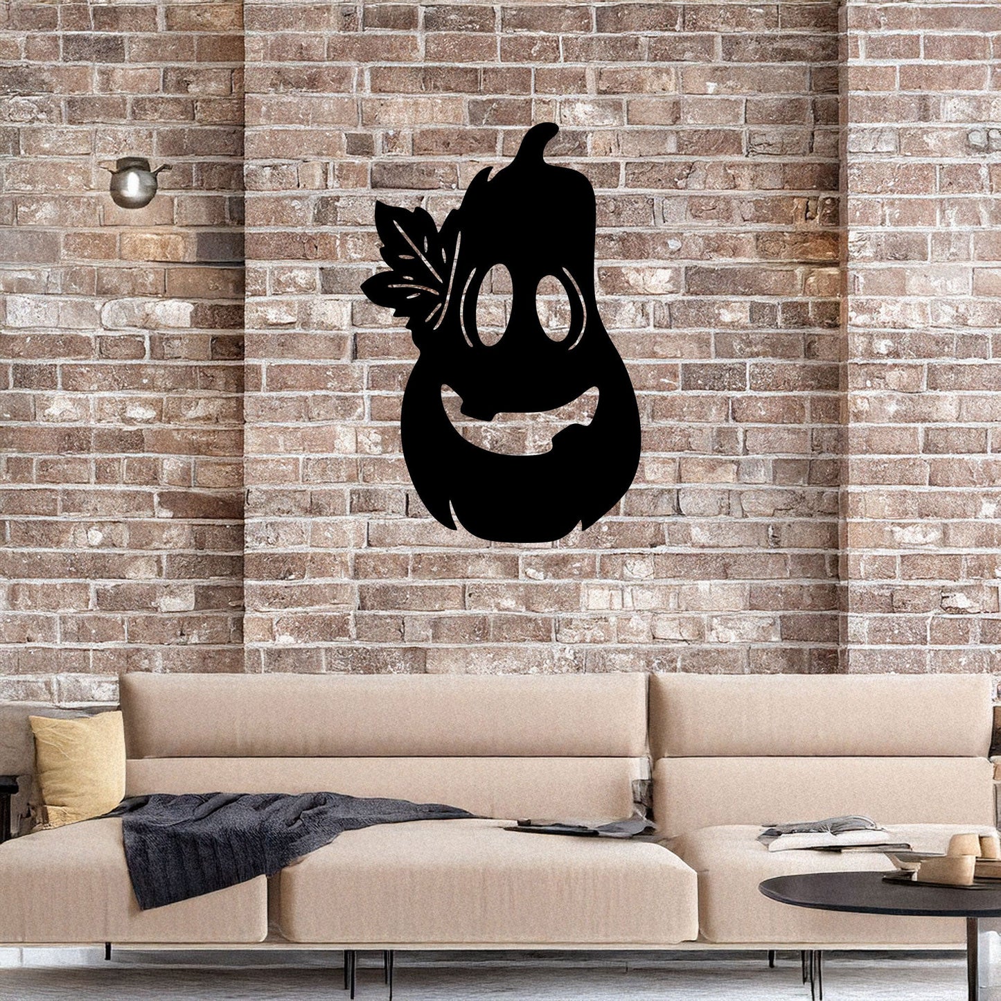 Halloween Pumpkin Wall Art, Laser Cut Metal Pumpkin Decor, Black Metal Halloween Decoration, 3 Sizes